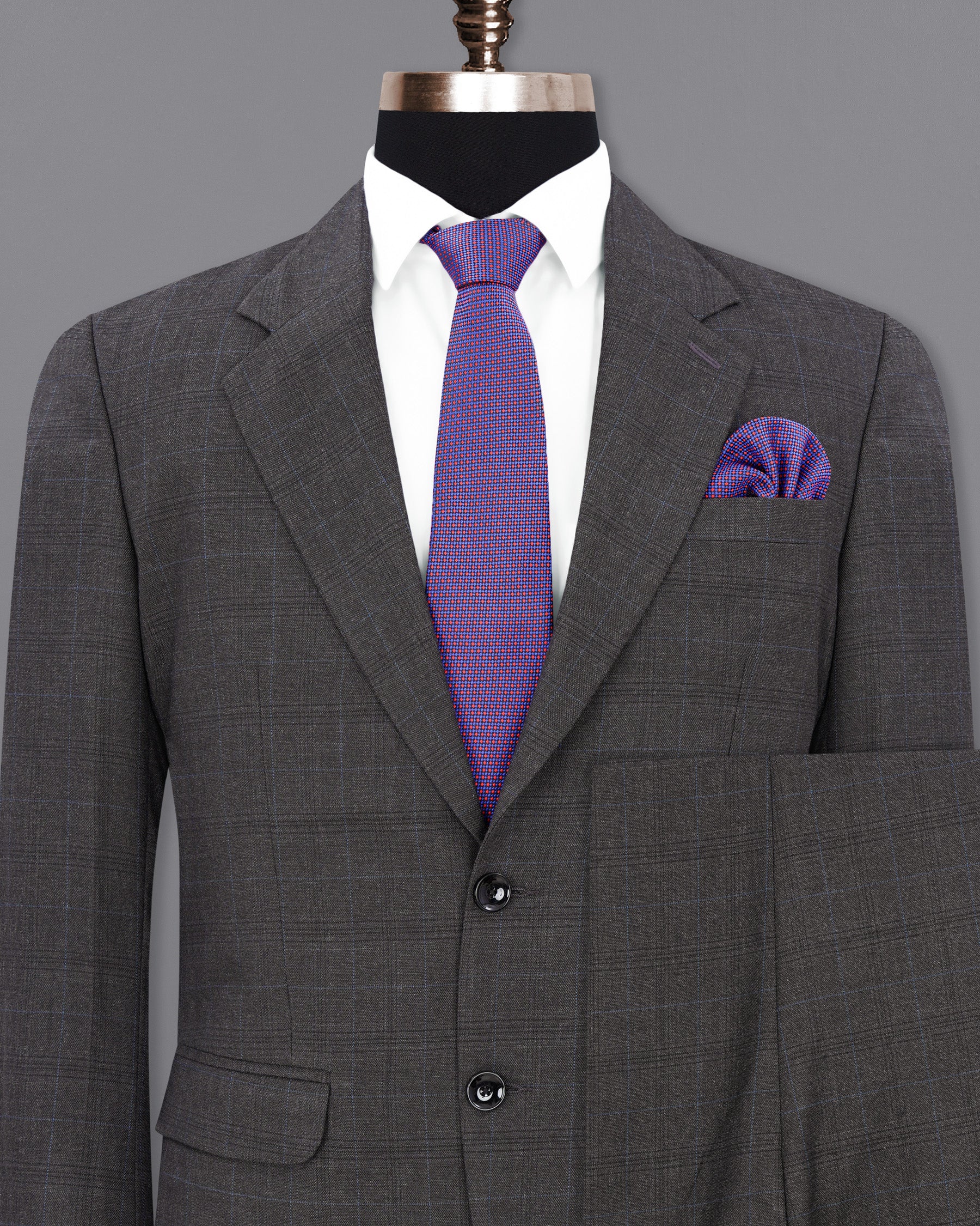 lridium with metallic Subtle Plaid Suit