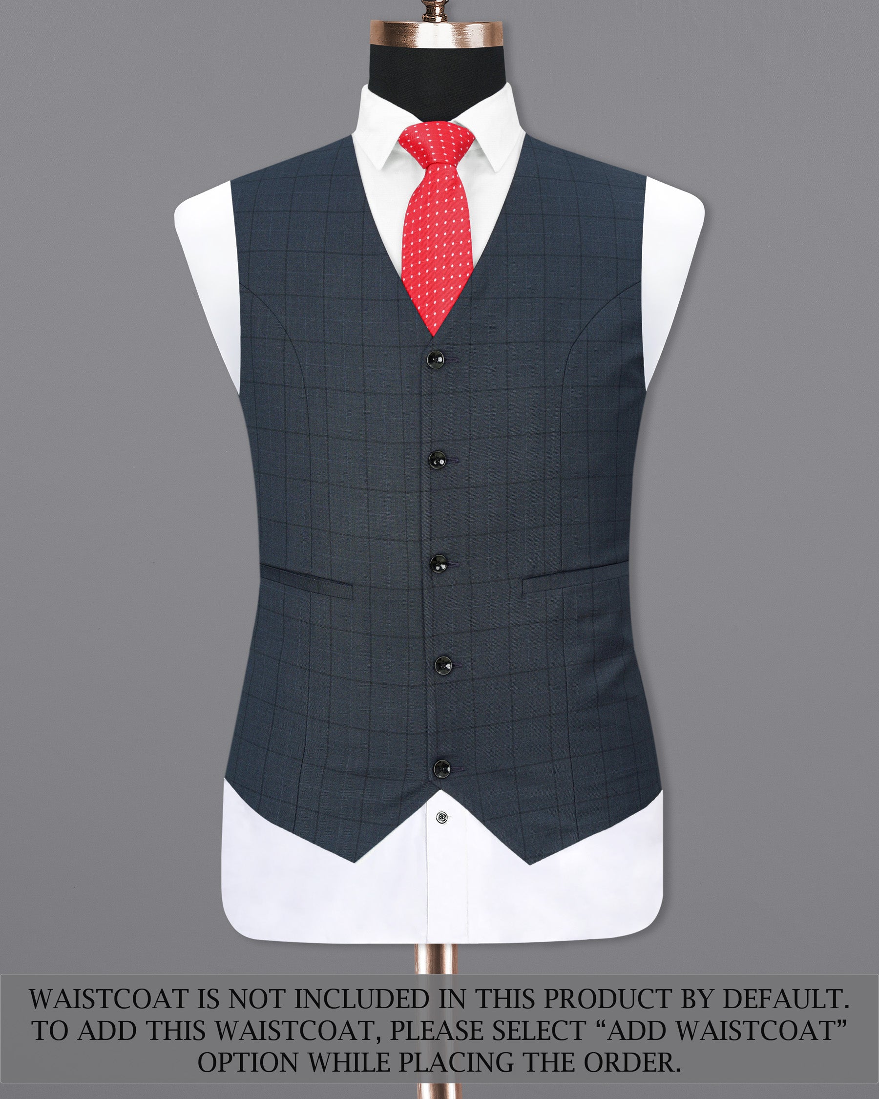 lridium with mirage plaid Windowpane Double Breasted Suit