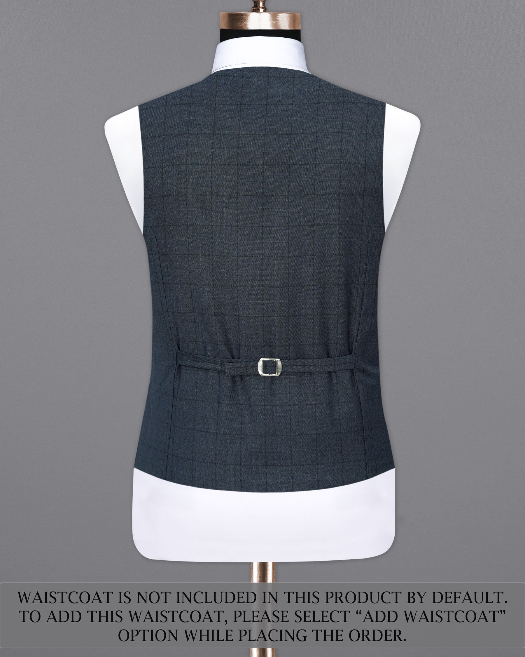 lridium with mirage plaid Windowpane Double Breasted Suit