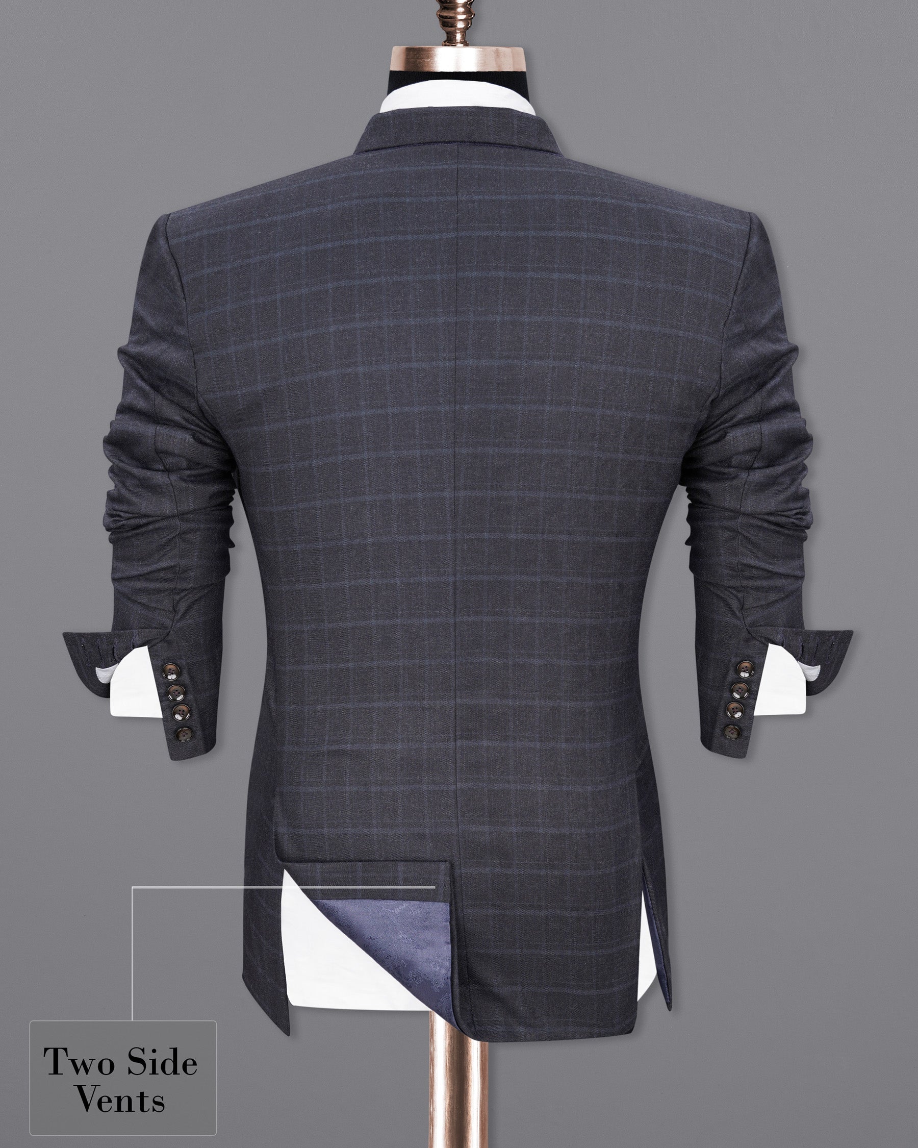 Thunder Gray Plaid Double-Breasted Suit