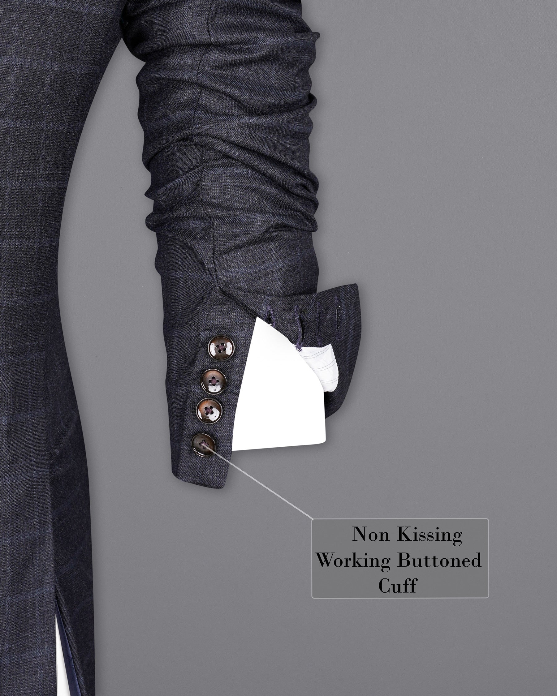 Thunder Gray Plaid Double-Breasted Suit