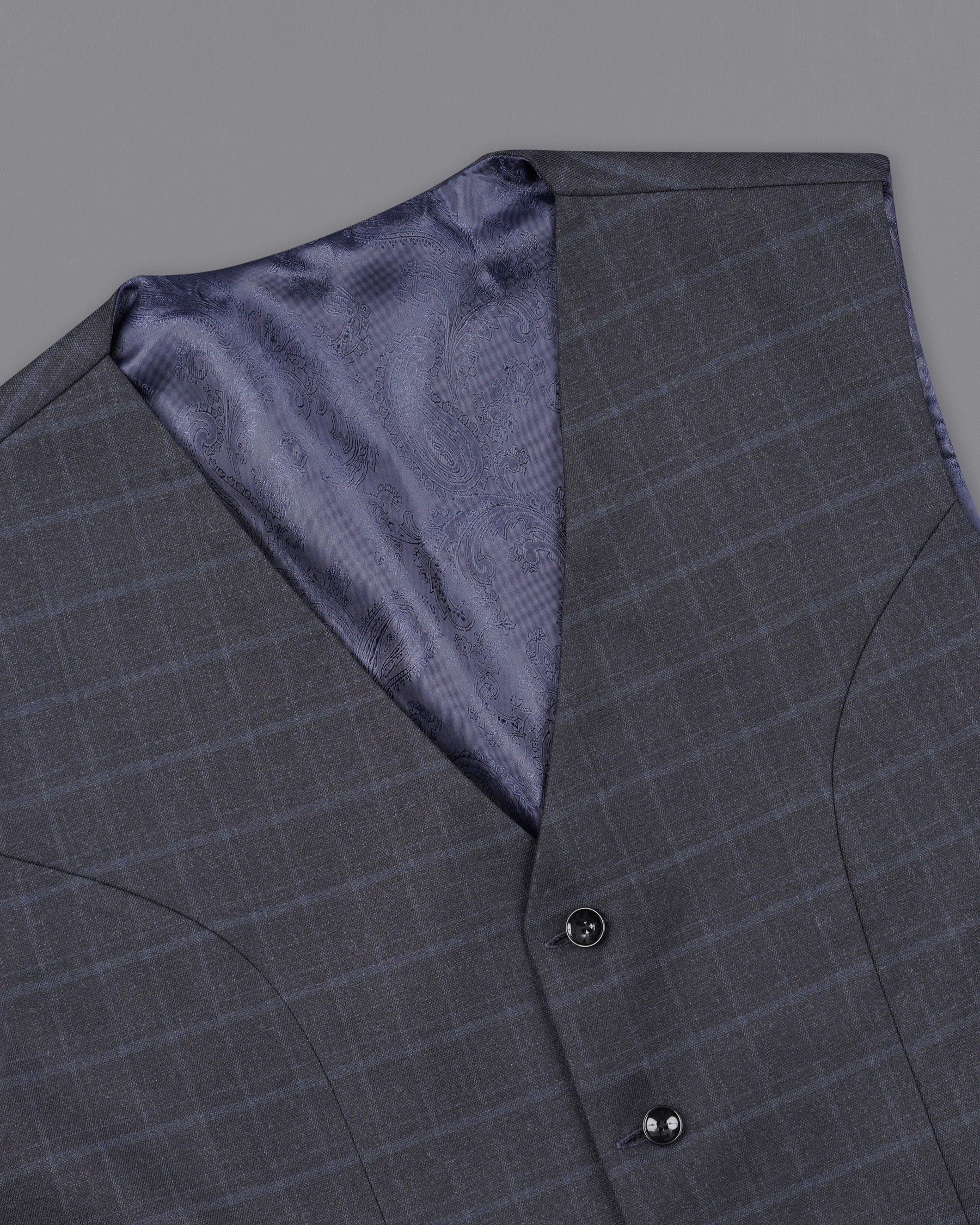 Thunder Gray Plaid Double-Breasted Suit