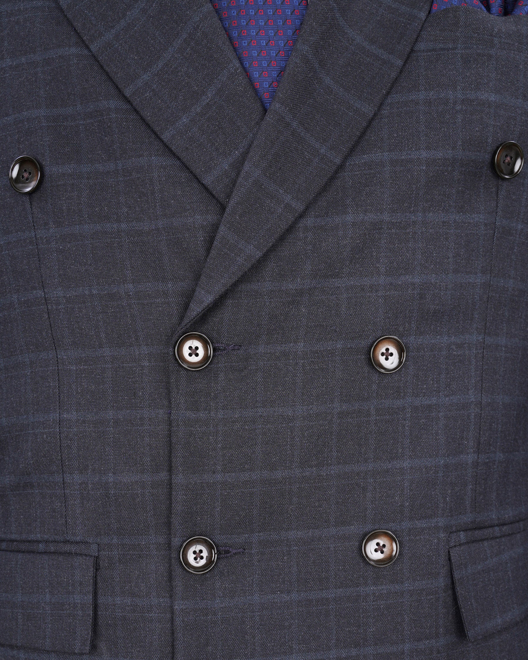 Thunder Gray Plaid Double-Breasted Suit