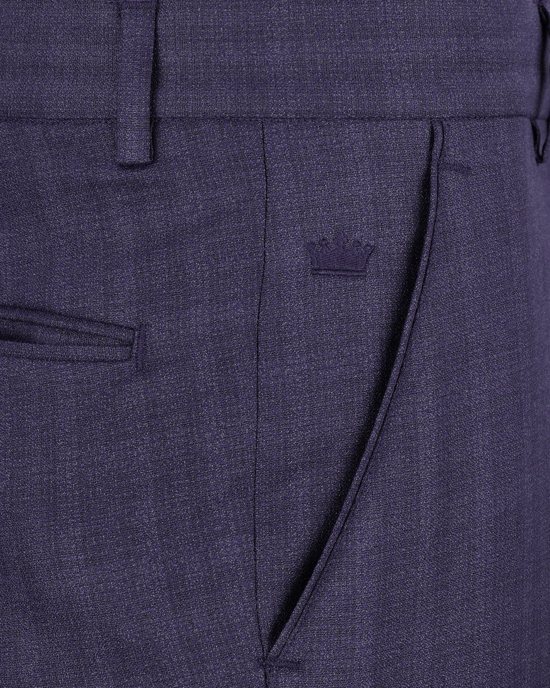 Martinique Blue Subtle Checkered Single Breasted Suit