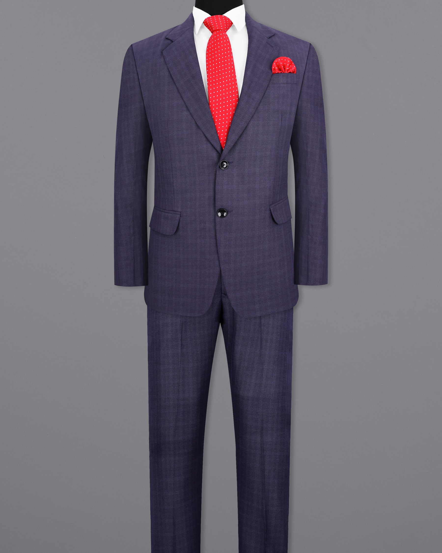 Martinique Blue Subtle Checkered Single Breasted Suit