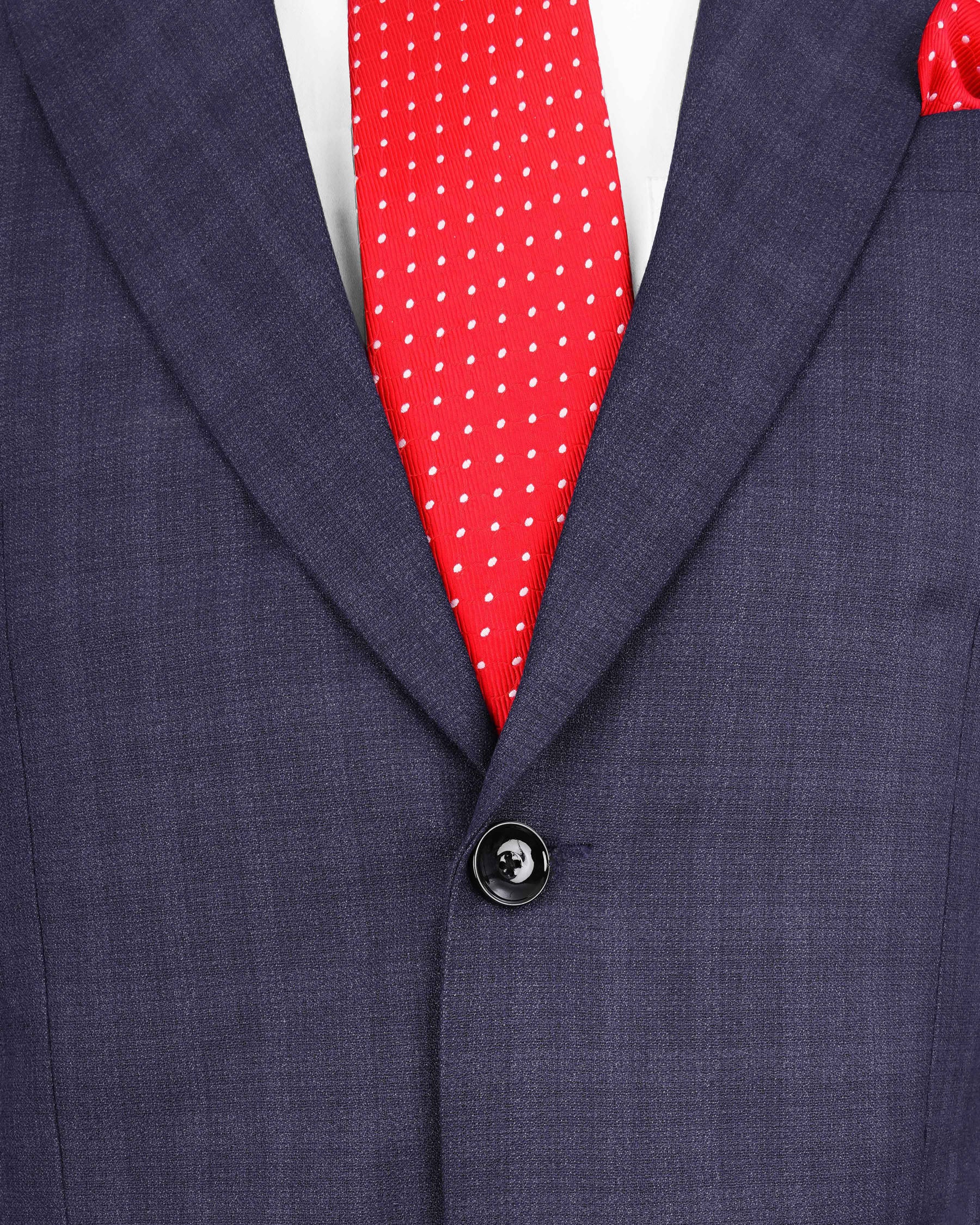 Martinique Blue Subtle Checkered Single Breasted Suit
