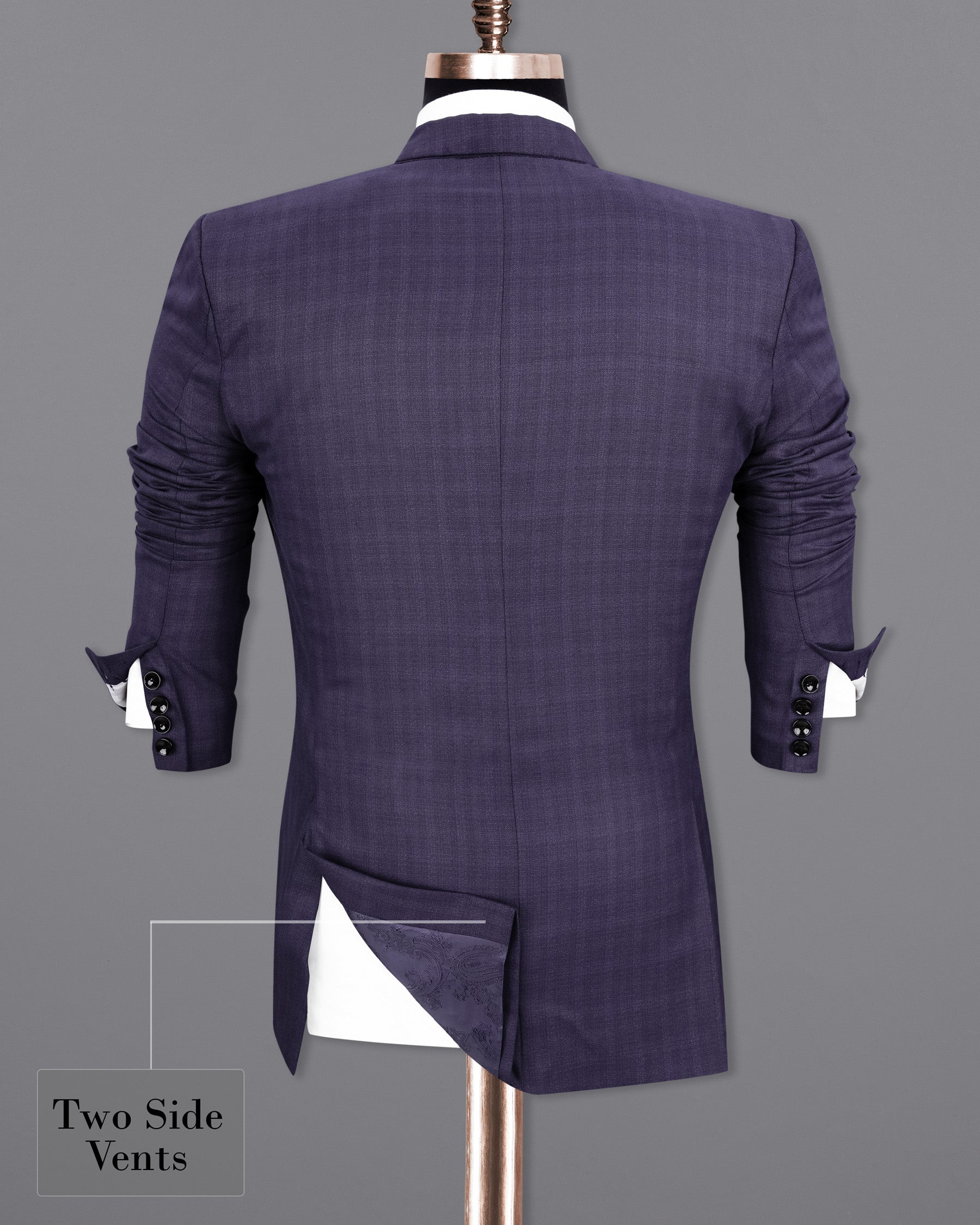 Martinique Blue Subtle Checkered Single Breasted Suit