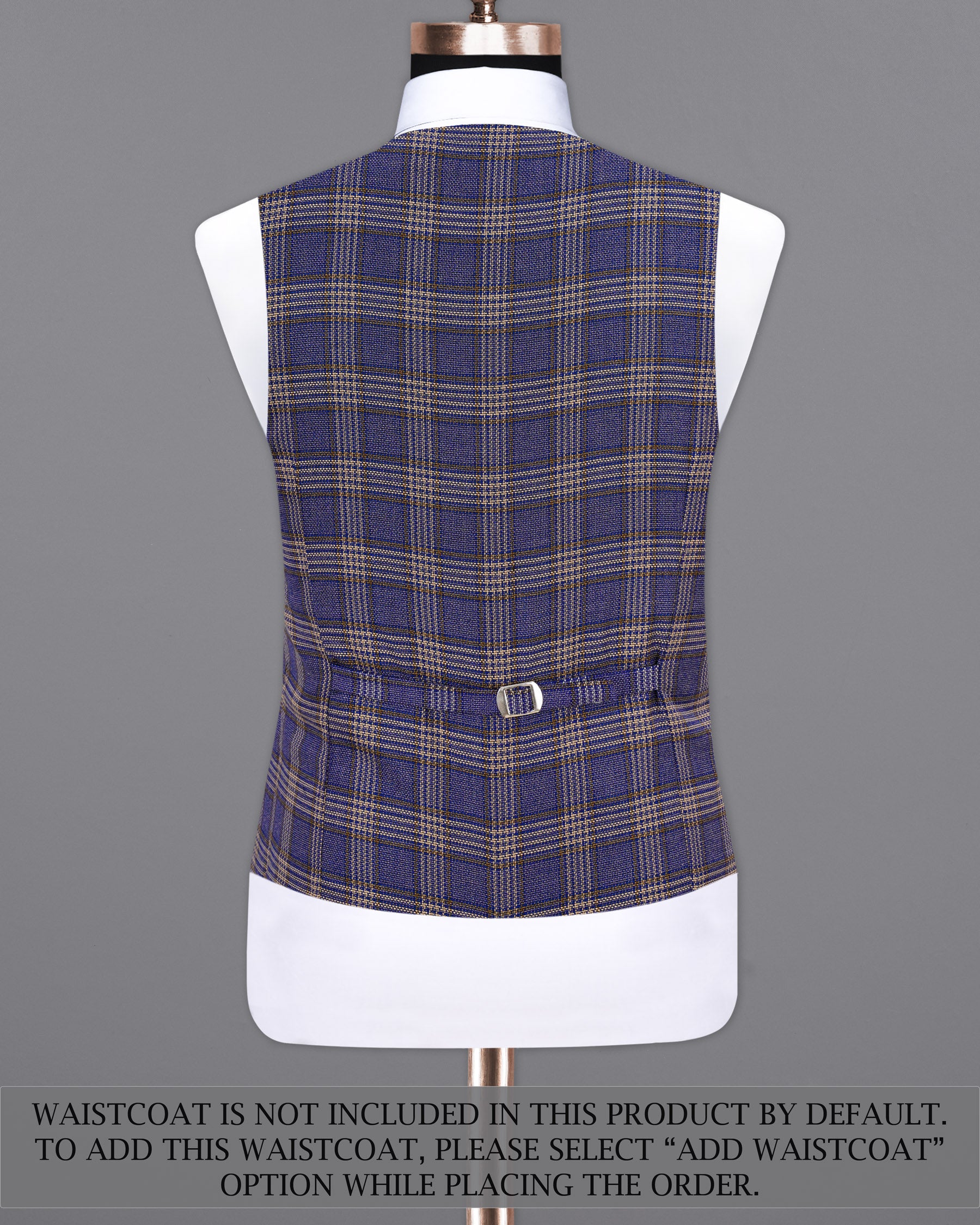 Meteorite Blue with Tide Brown Plaid Double Breasted Designer Suit