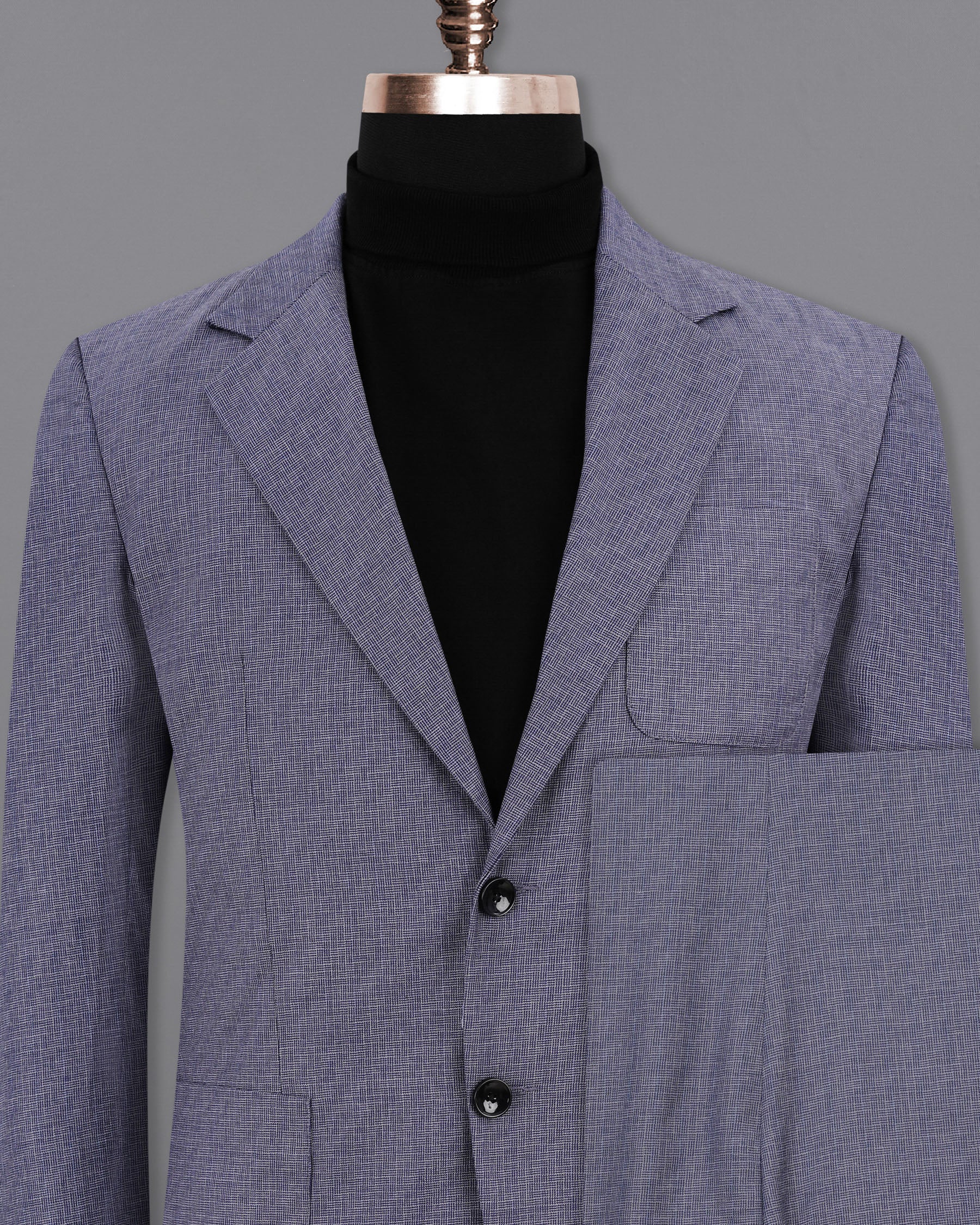 Gun Powder Blue Single Breasted Sports Suit