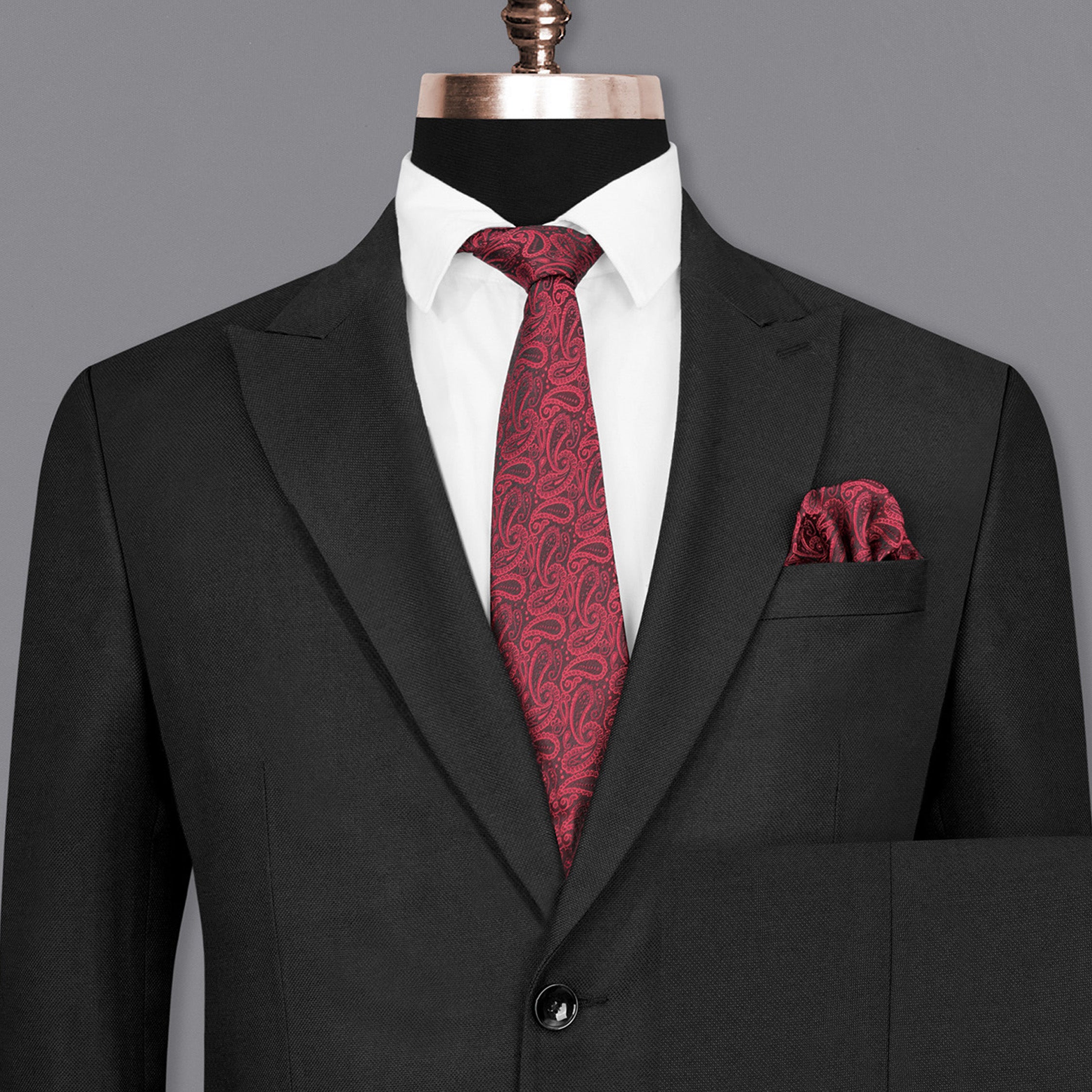 Jade Black Single Breasted Suit