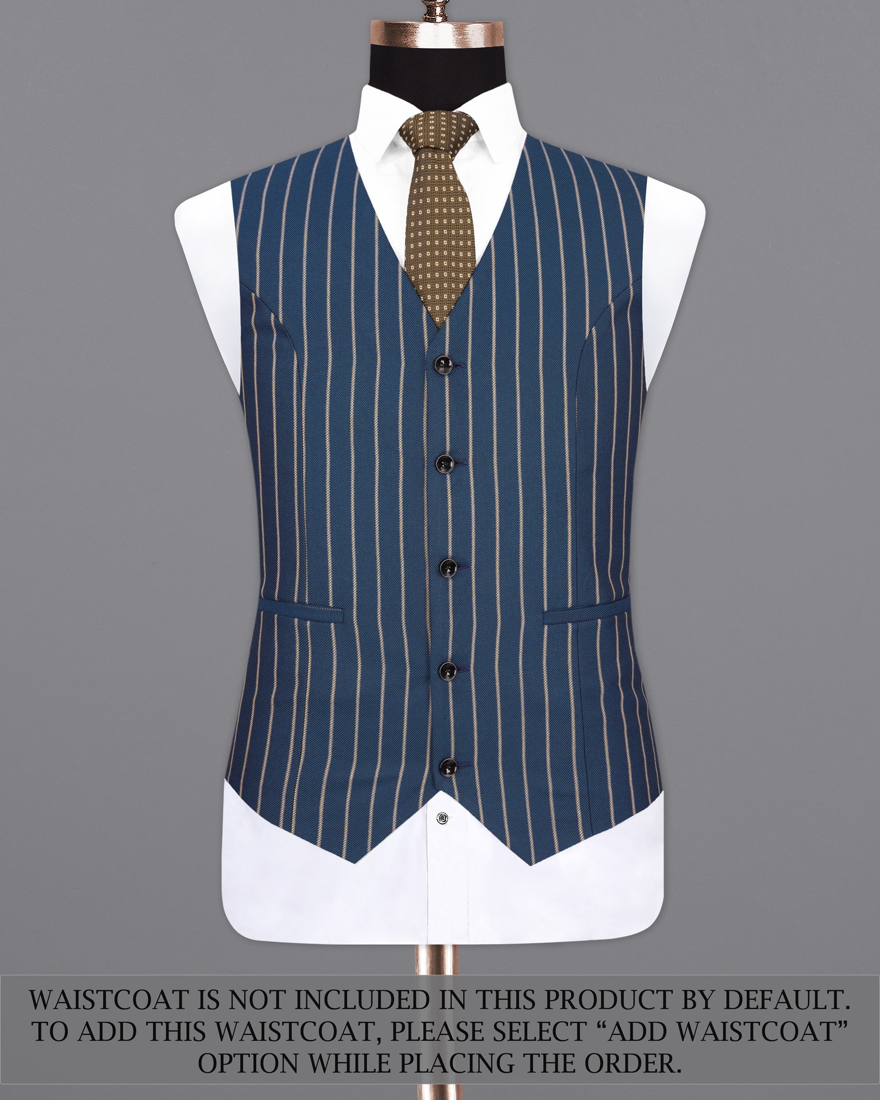 Limed Spruce Blue Striped Double Breasted Suit