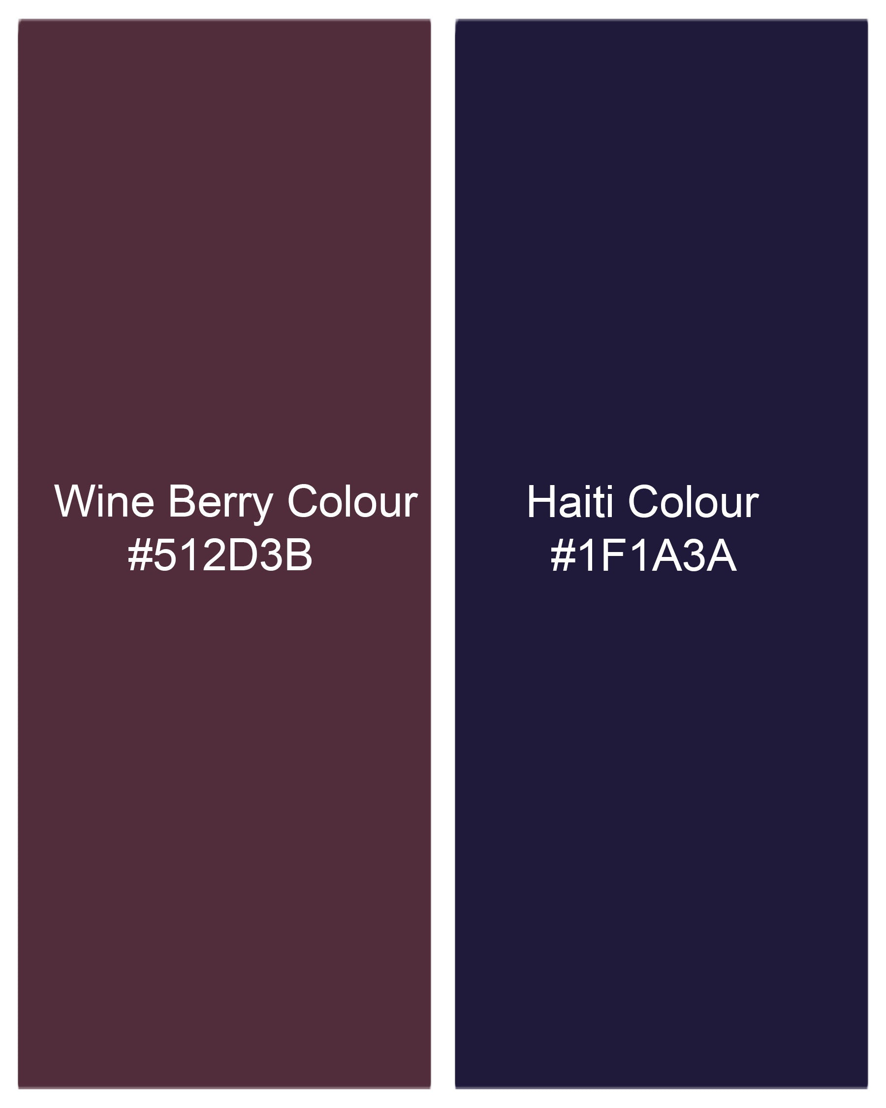 Wine Berry With Haiti Blue Windowpane Cross Placket Bandhgala Suit