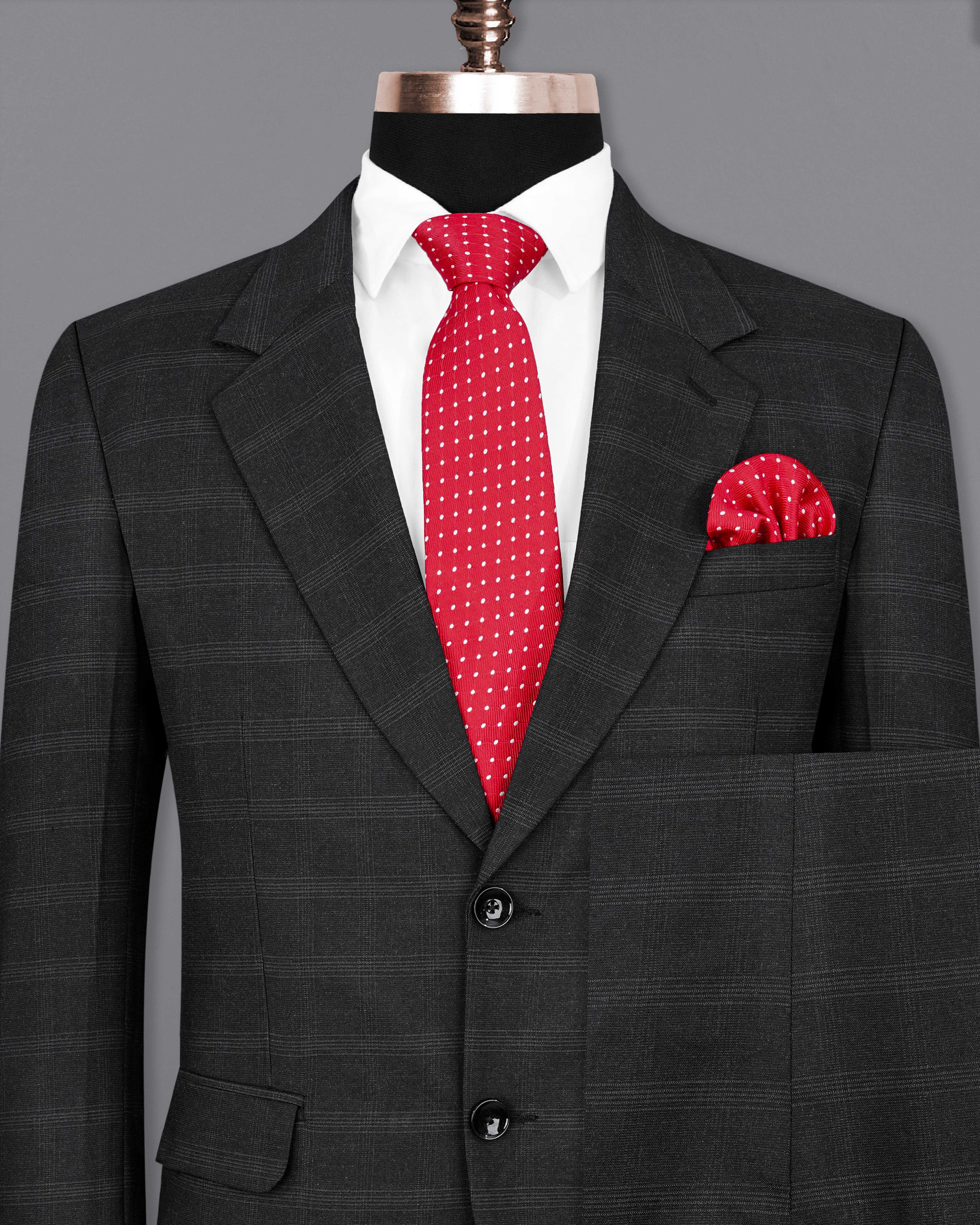 Thunder Black Plaid Single Breasted Suit