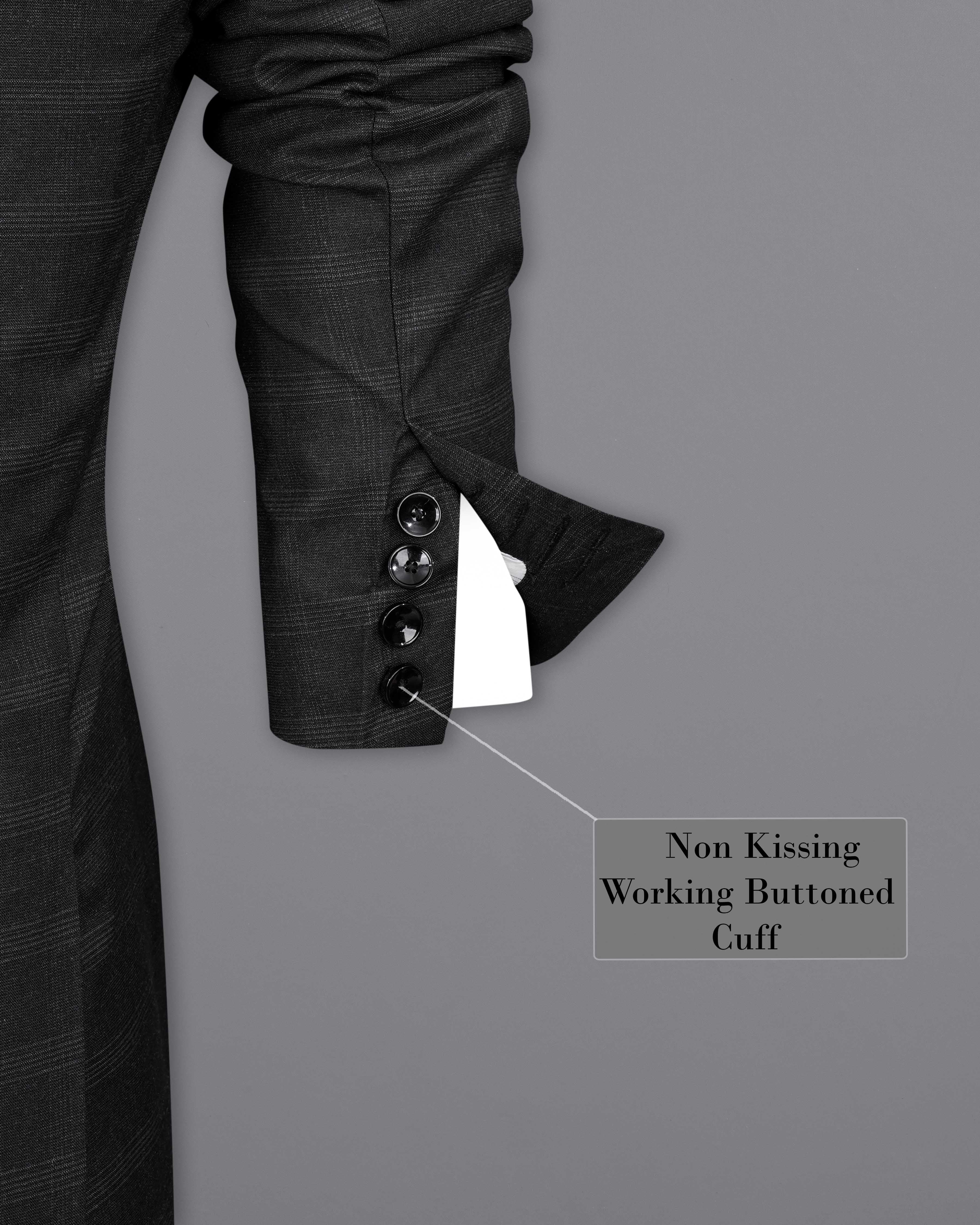 Thunder Black Plaid Single Breasted Suit