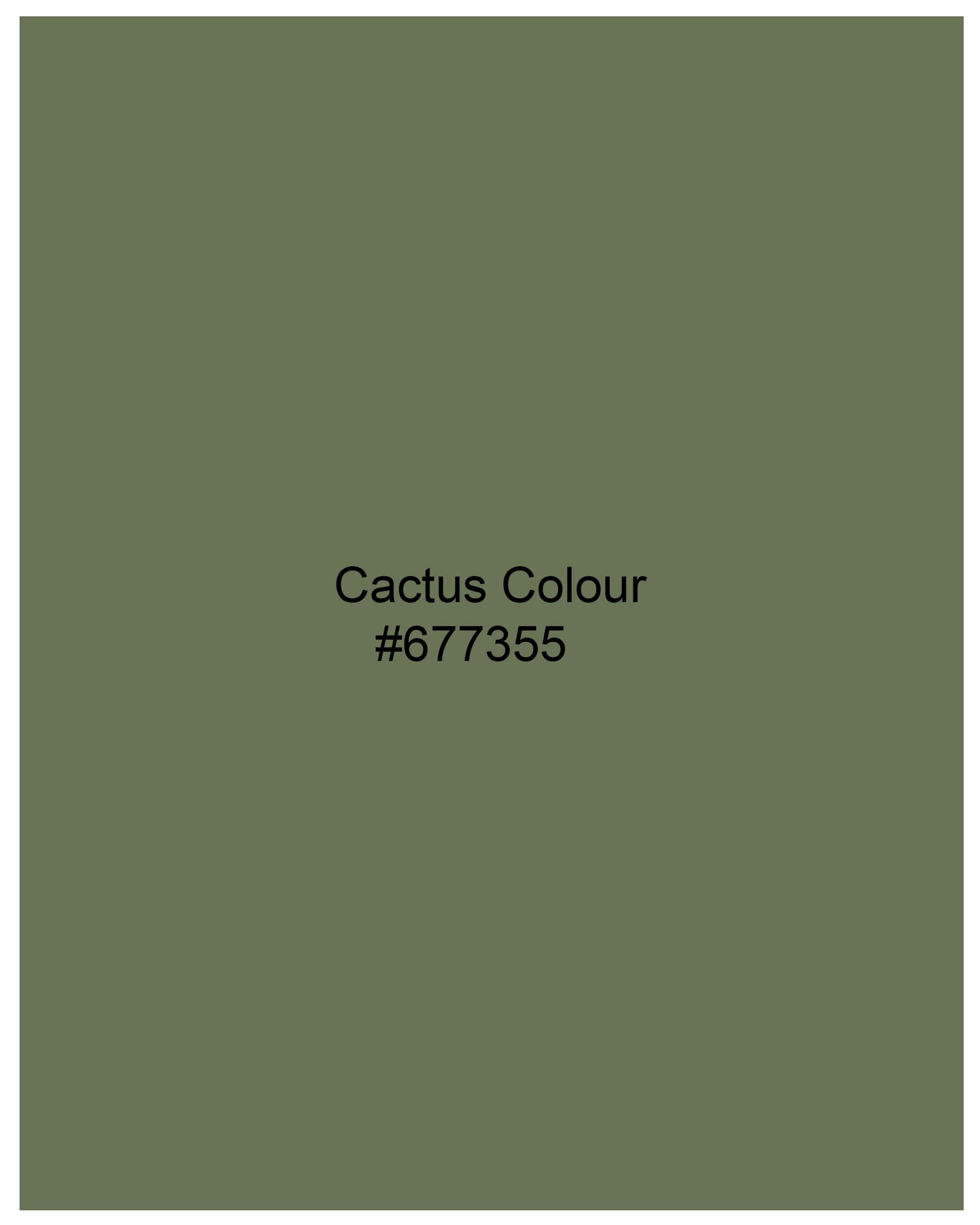 Cactus Green Cross Placket Bandhgala Suit