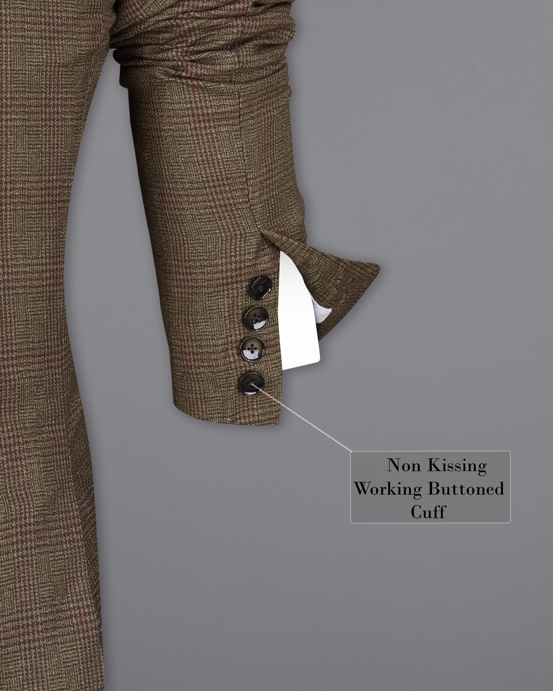 Hemlock Brown Plaid Double Breasted Wool Sports Suit