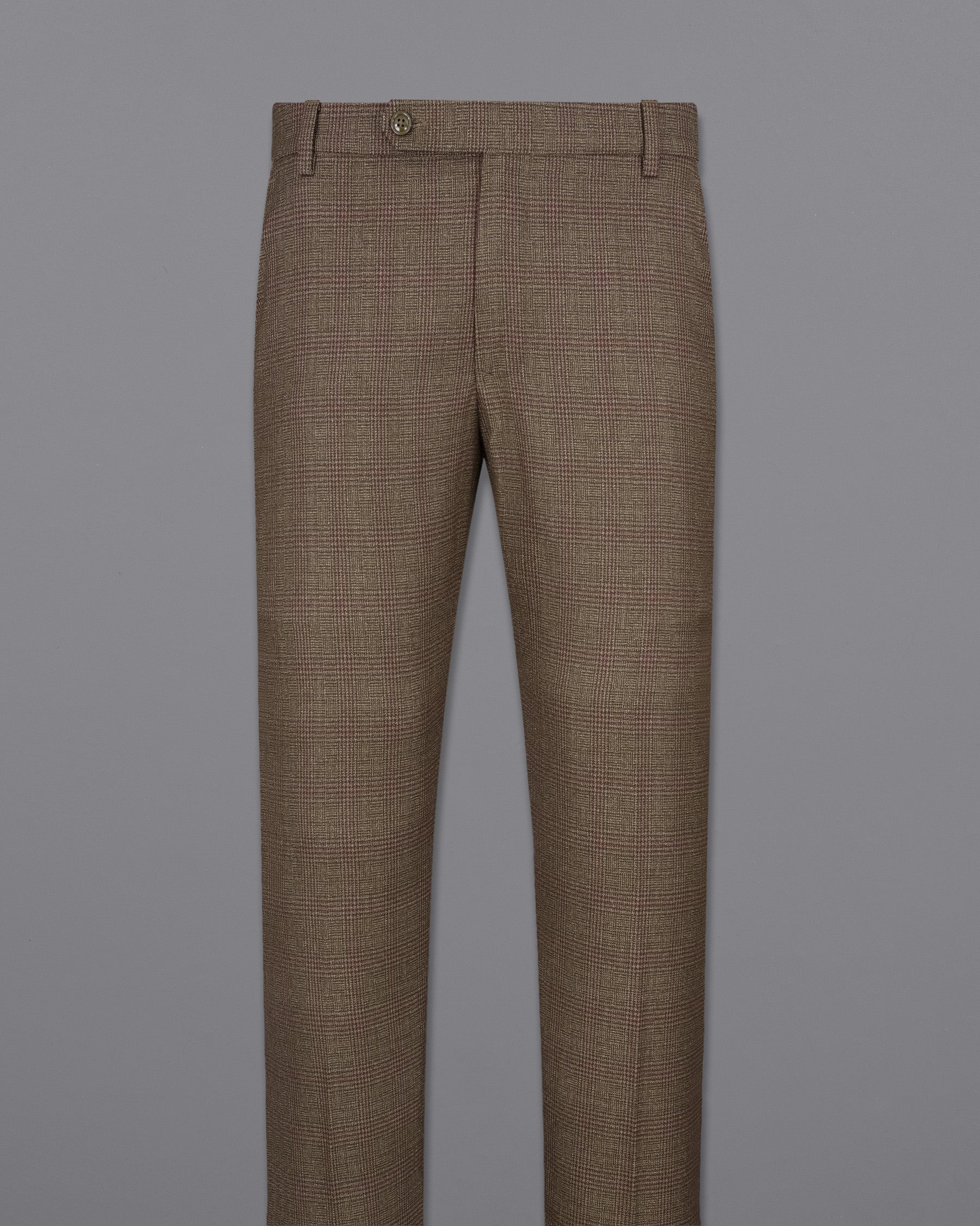 Hemlock Brown Plaid Double Breasted Wool Sports Suit