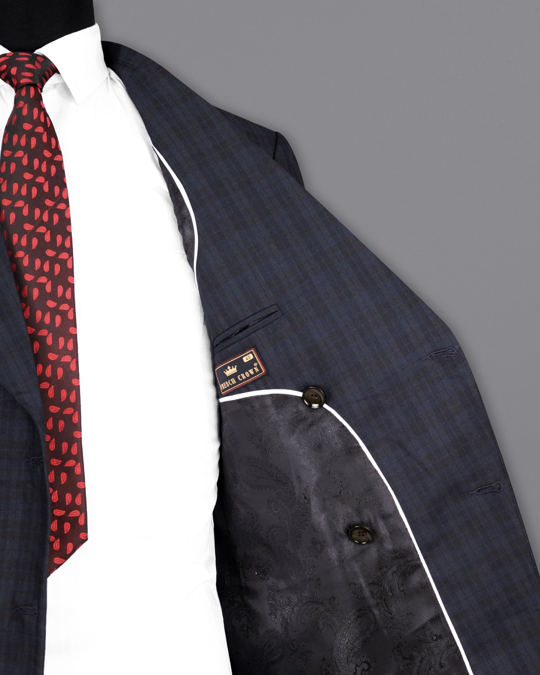 Cloud Burst Blue with Iridium Gray Plaid Double Breasted Suit