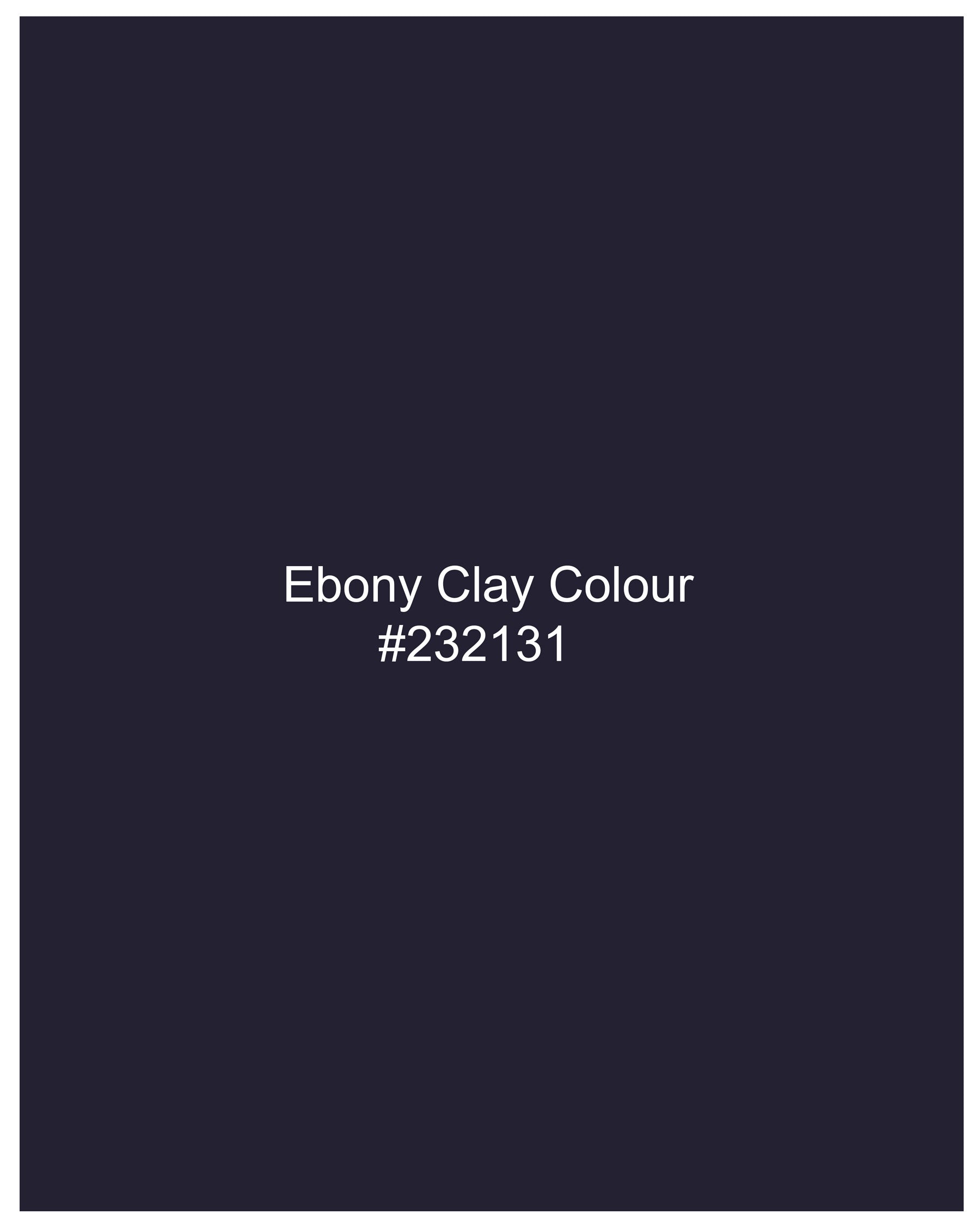 Ebony Clay Blue Cross Placket Bandhgala Suit