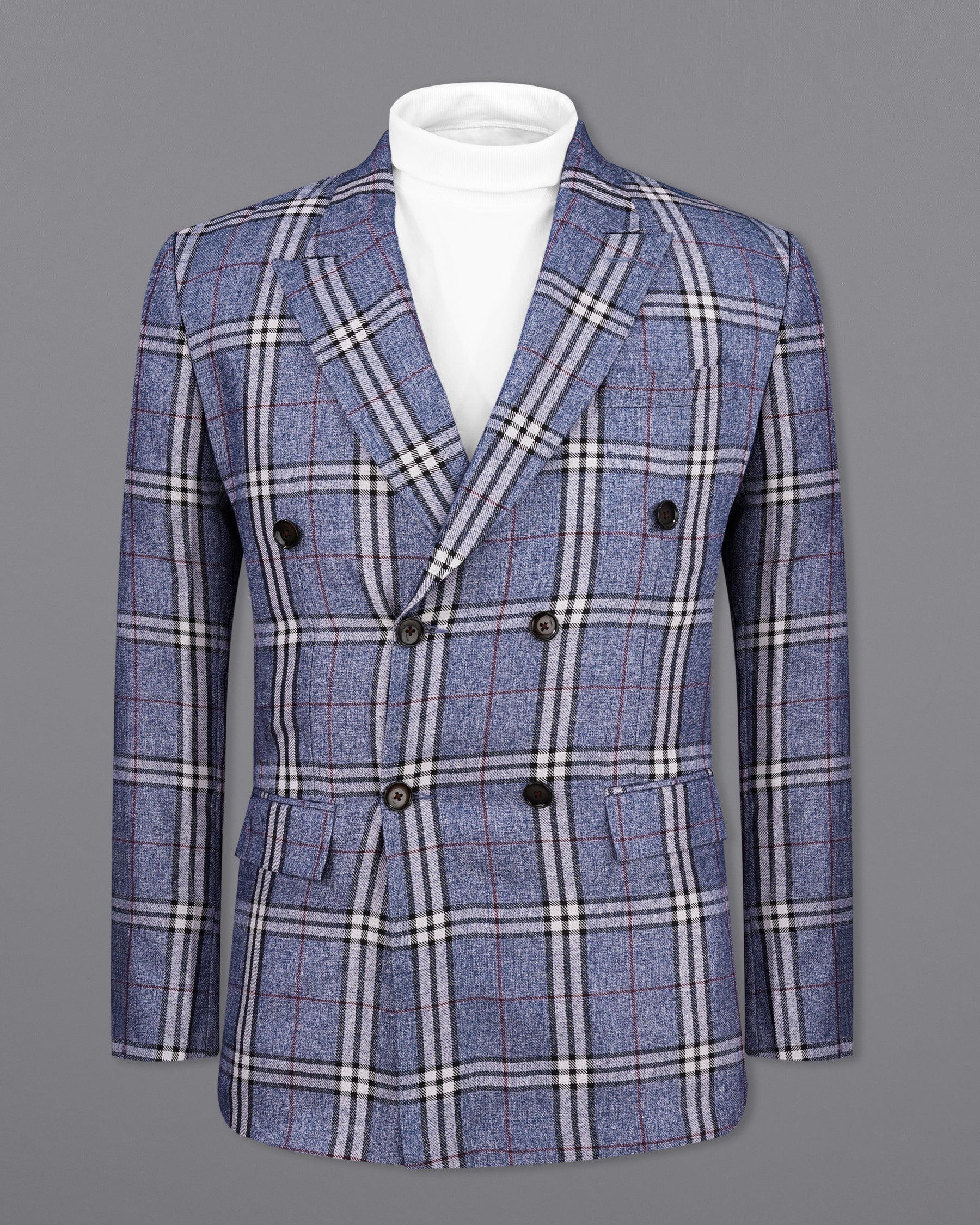 Fiord Blue Plaid Double Breasted Suit ST2154-DB-36, ST2154-DB-38, ST2154-DB-40, ST2154-DB-42, ST2154-DB-44, ST2154-DB-46, ST2154-DB-48, ST2154-DB-50, ST2154-DB-52, ST2154-DB-54, ST2154-DB-56, ST2154-DB-58, ST2154-DB-60