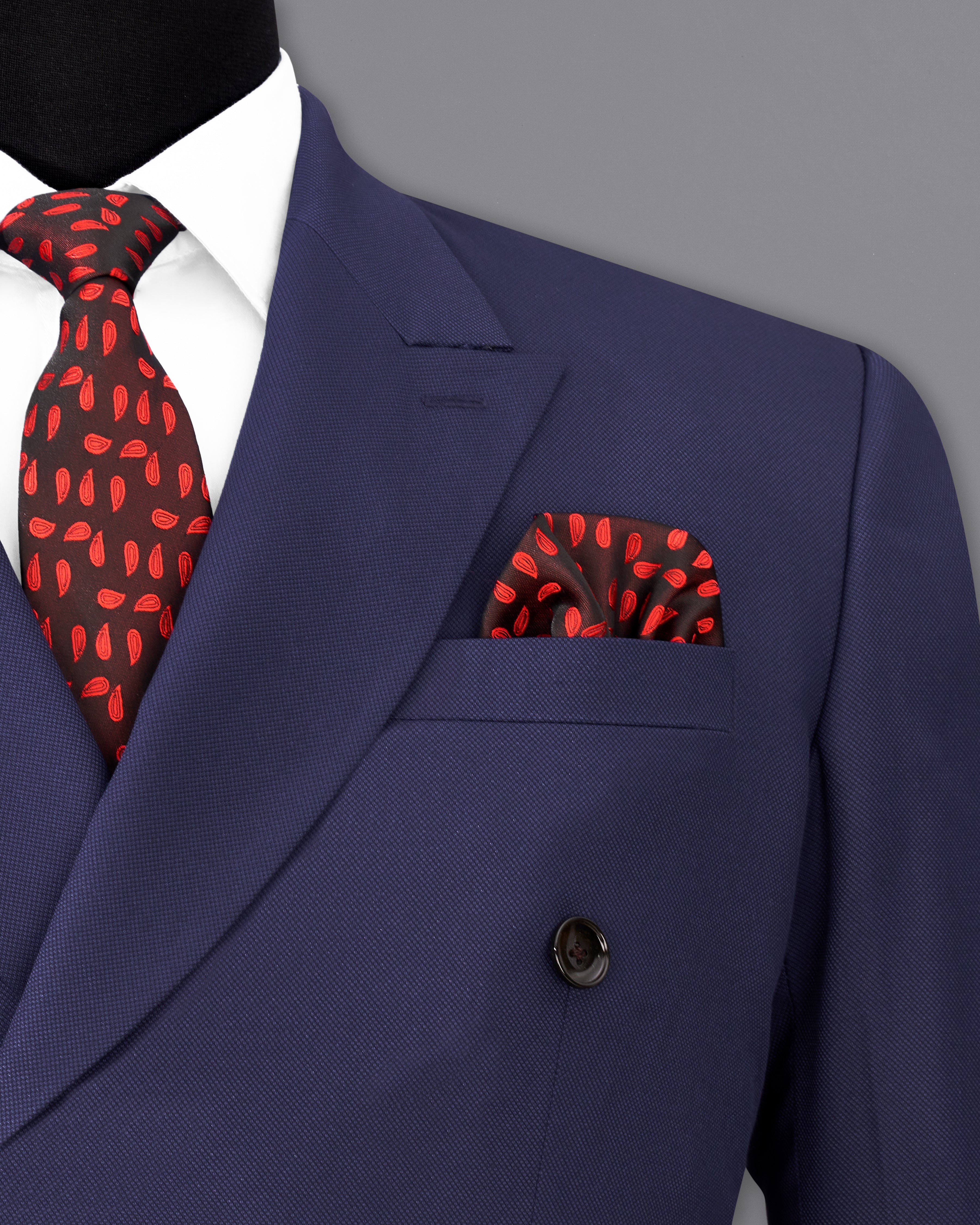 Ebony Clay Blue Double Breasted Suit