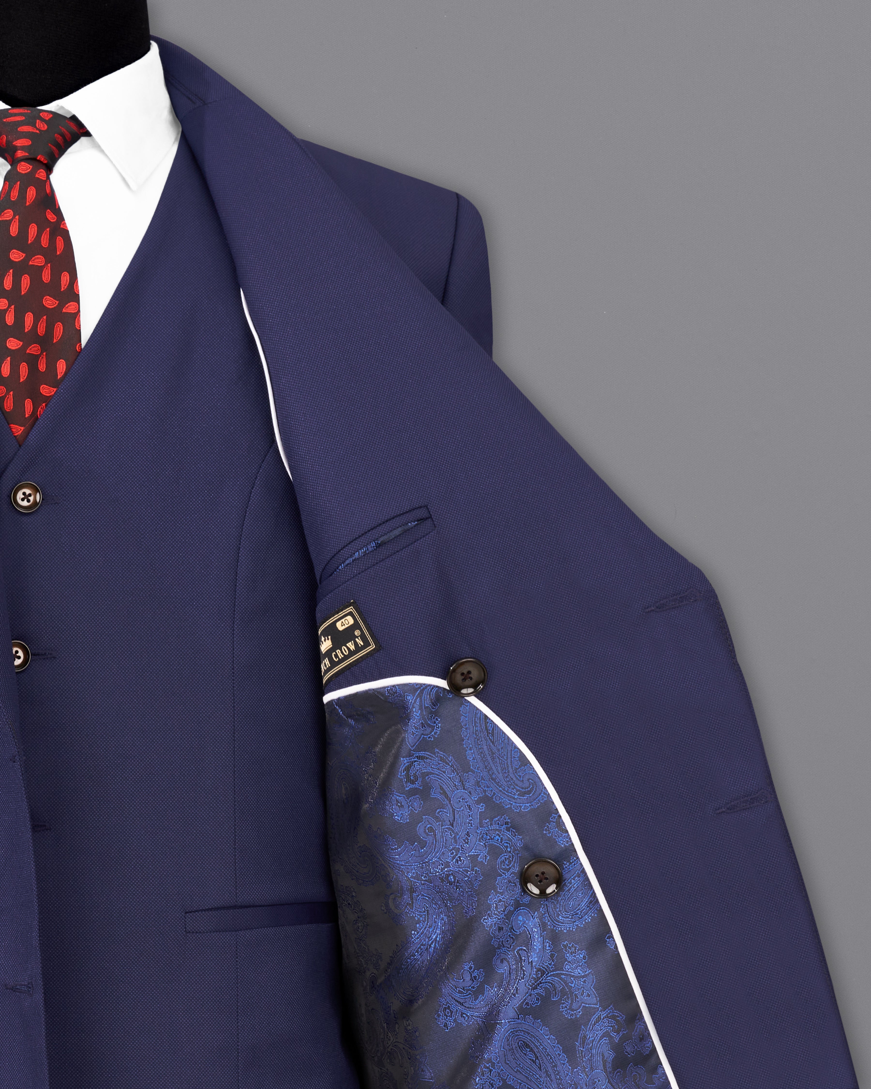 Ebony Clay Blue Double Breasted Suit