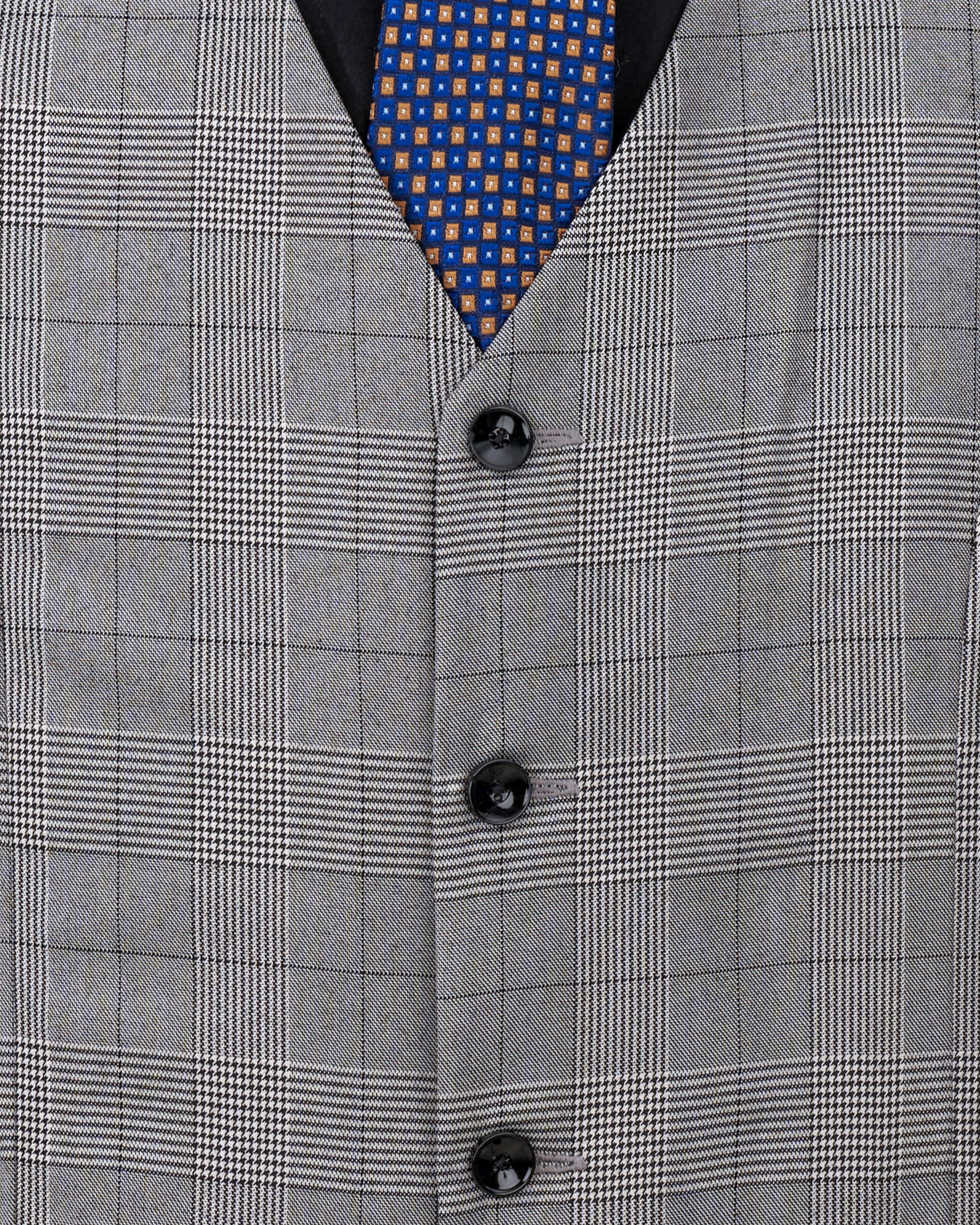 Storm Dust Gray Plaid Single Breasted Suit