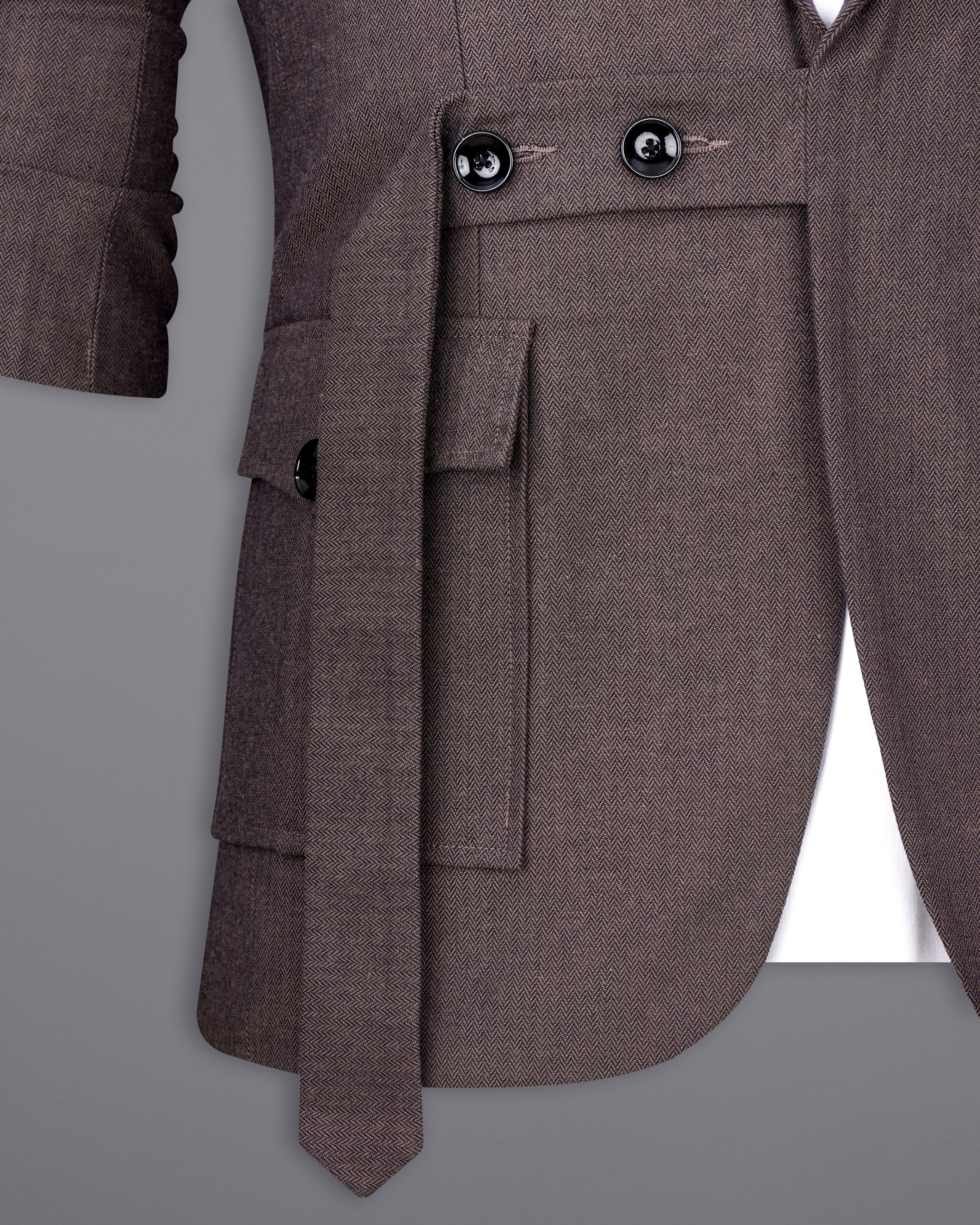 Iridium Brown Premium Cotton Designer Suit with Functional Belt Fastening ST2367-D3-36, ST2367-D3-38, ST2367-D3-40, ST2367-D3-42, ST2367-D3-44, ST2367-D3-46, ST2367-D3-48, ST2367-D3-50, ST2367-D3-52, ST2367-D3-54, ST2367-D3-56, ST2367-D3-58, ST2367-D3-60