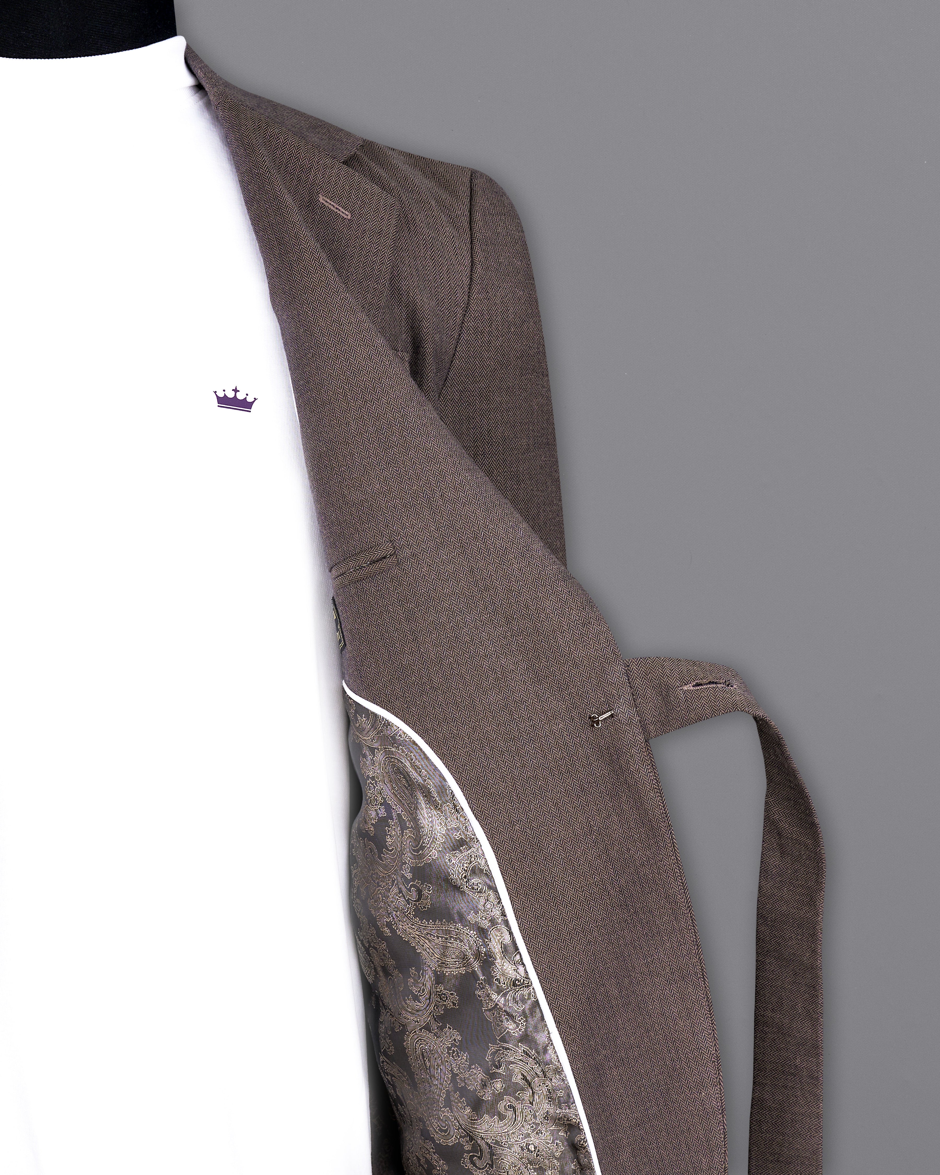 Iridium Brown Premium Cotton Designer Suit with Functional Belt Fastening ST2367-D3-36, ST2367-D3-38, ST2367-D3-40, ST2367-D3-42, ST2367-D3-44, ST2367-D3-46, ST2367-D3-48, ST2367-D3-50, ST2367-D3-52, ST2367-D3-54, ST2367-D3-56, ST2367-D3-58, ST2367-D3-60