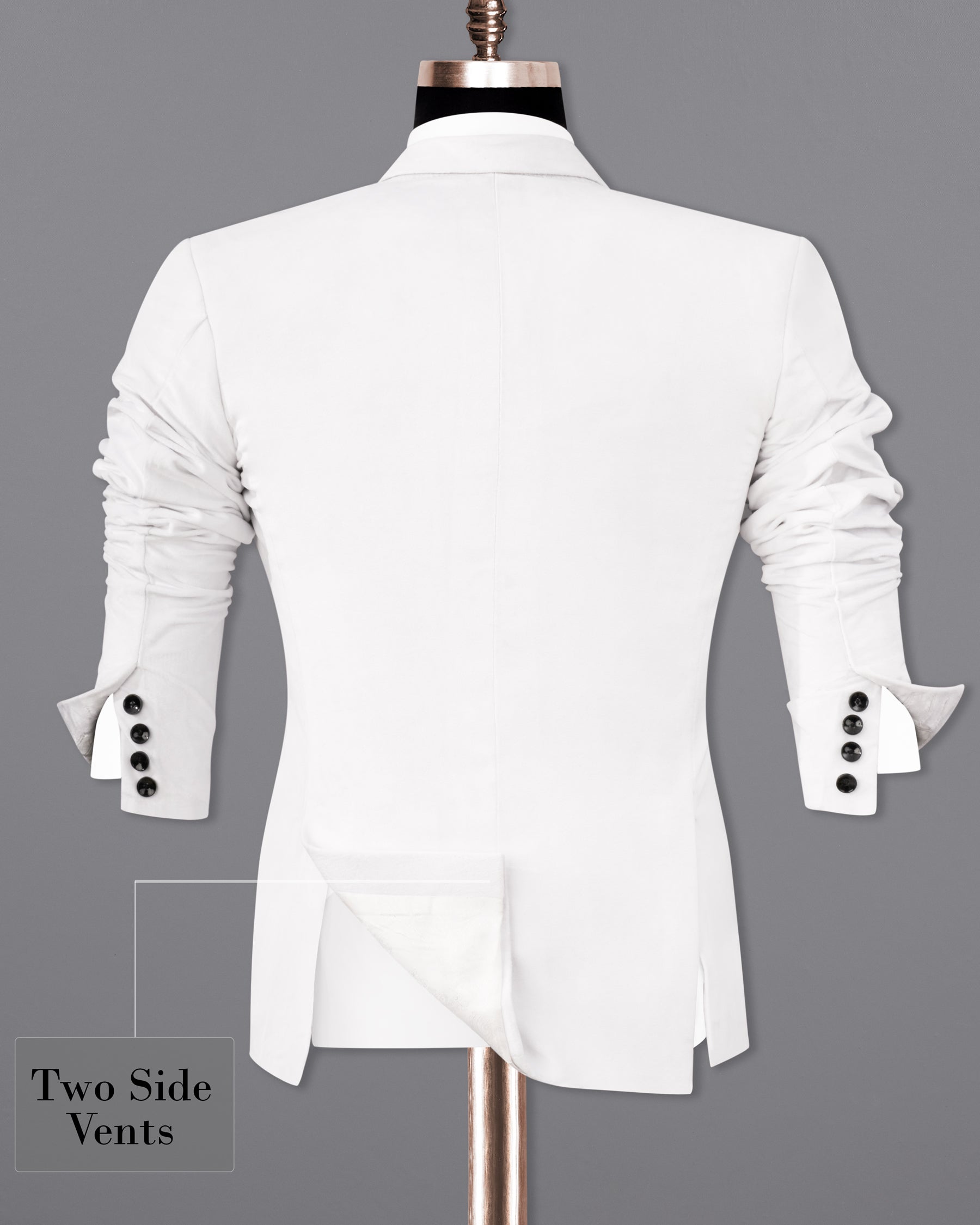Bright White Single Breasted Premium Velvet Designer Suit