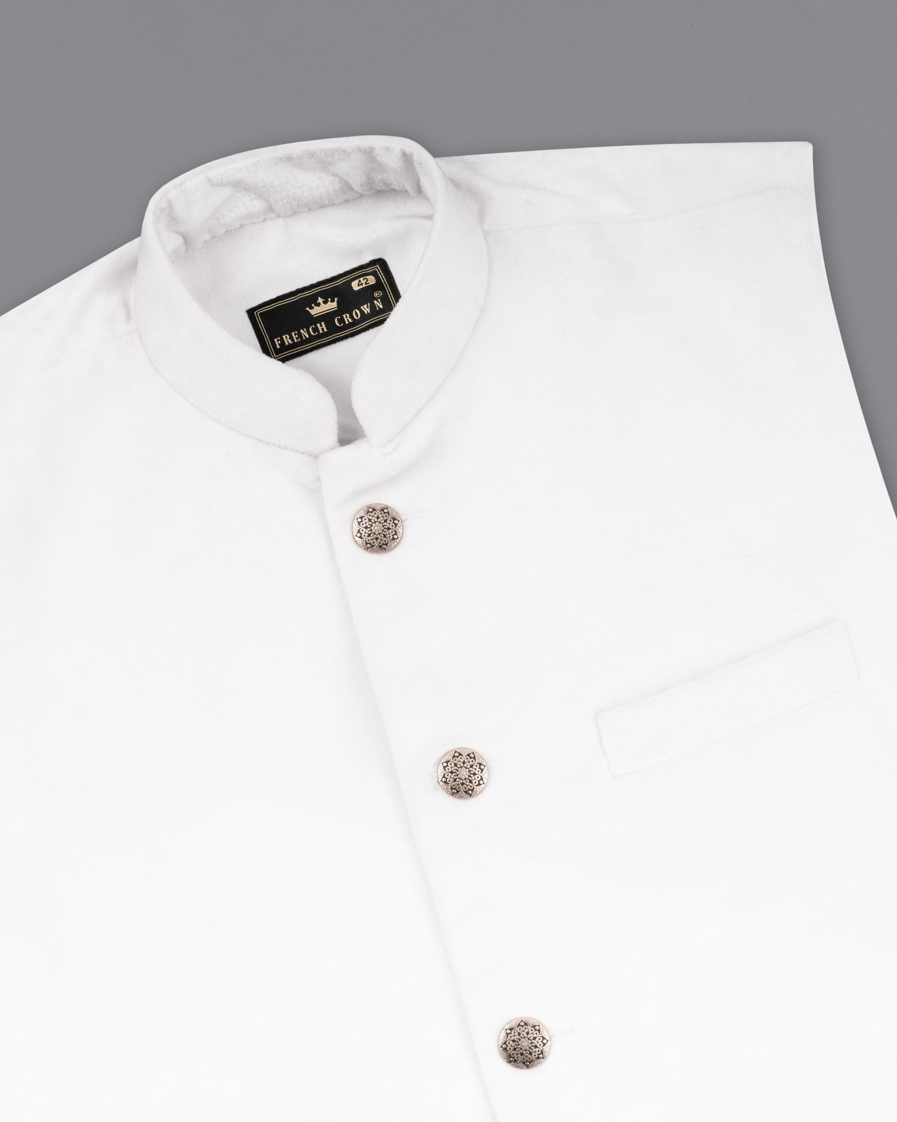 Bright White Single Breasted Premium Velvet Designer Suit
