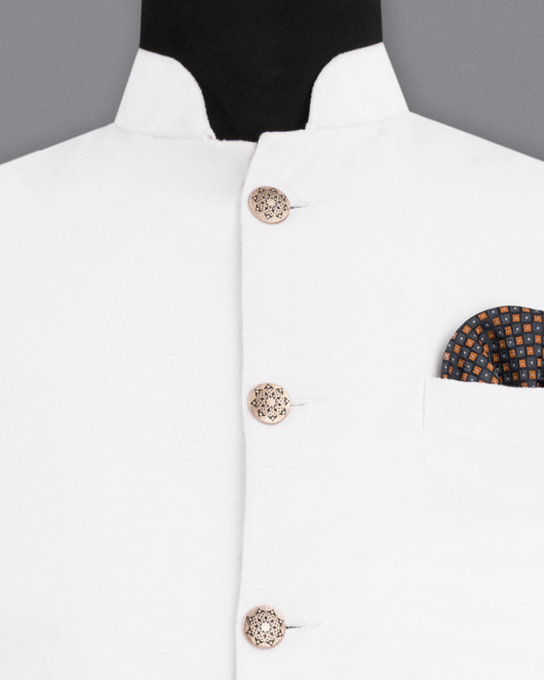 Bright White Single Breasted Premium Velvet Designer Suit