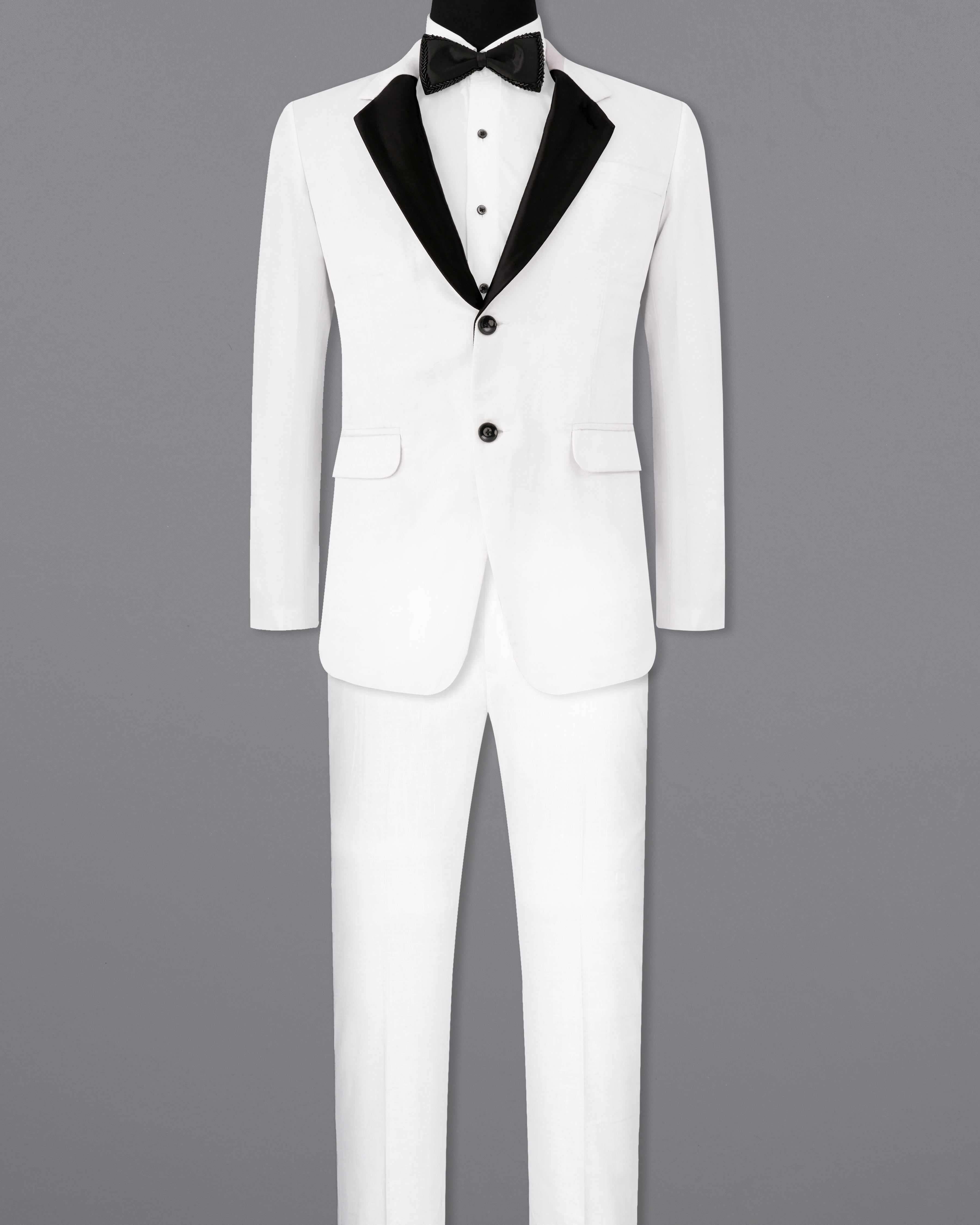 Bright White Single Breasted Premium Velvet Designer Suit