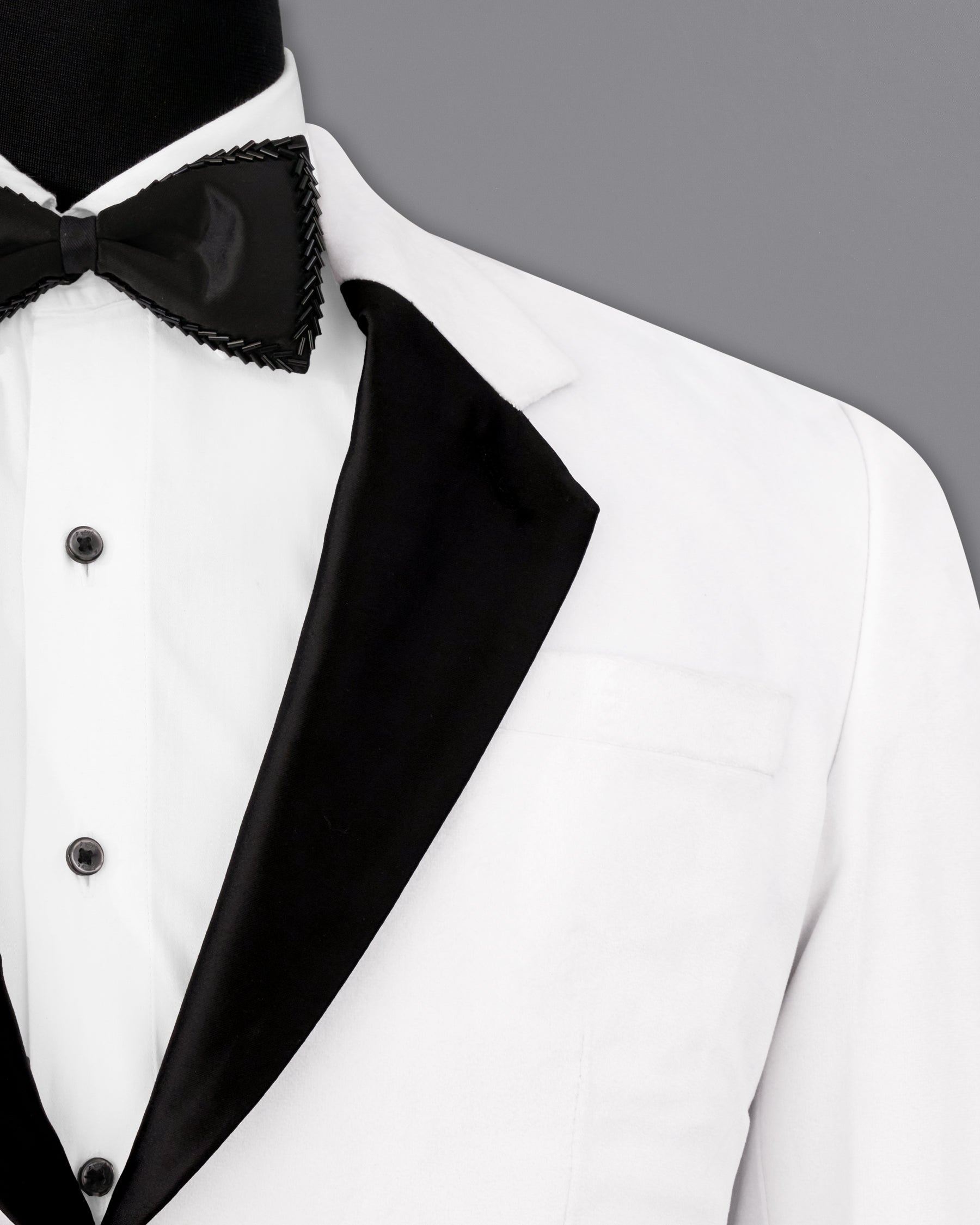 Bright White Single Breasted Premium Velvet Designer Suit