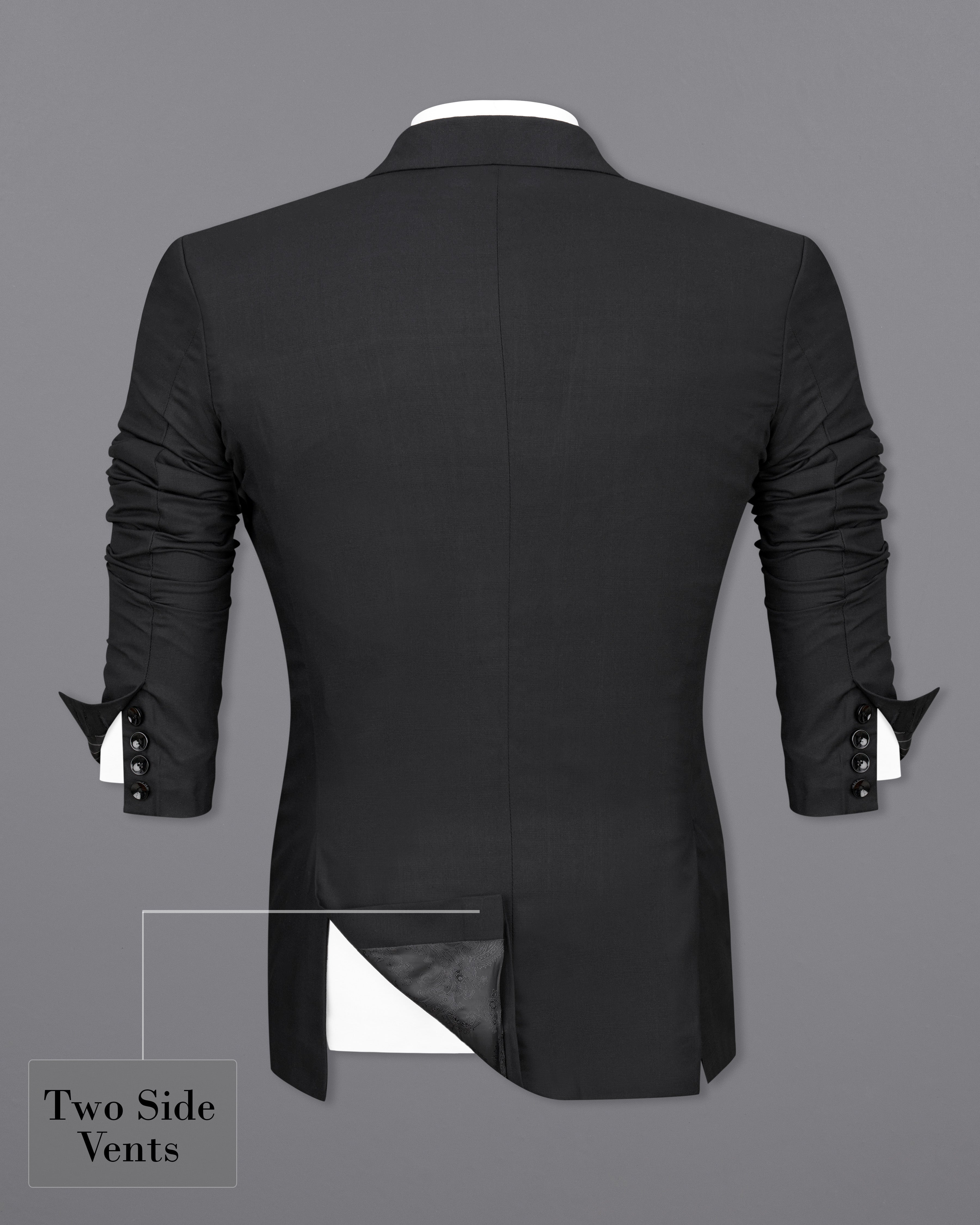 Shark Black Single Breasted Suit