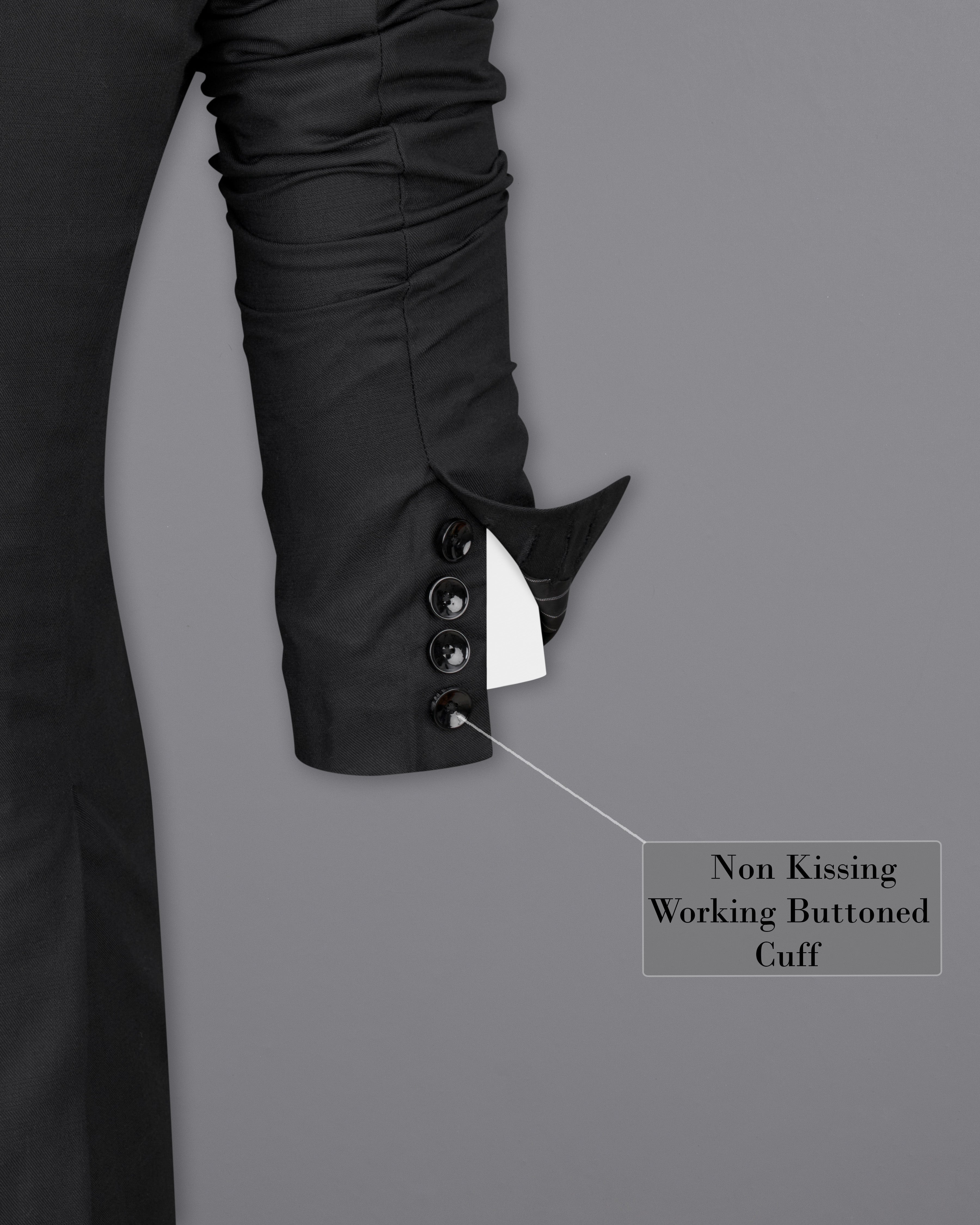 Shark Black Single Breasted Suit