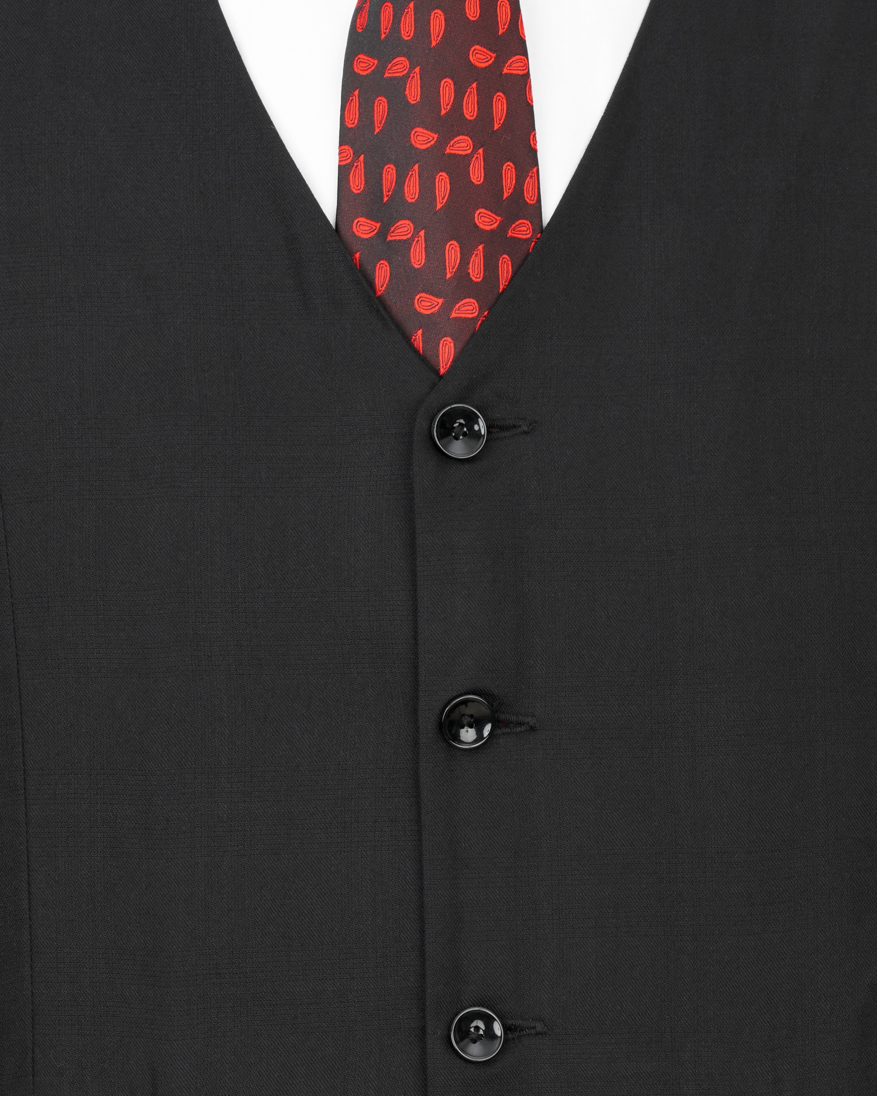 Shark Black Single Breasted Suit