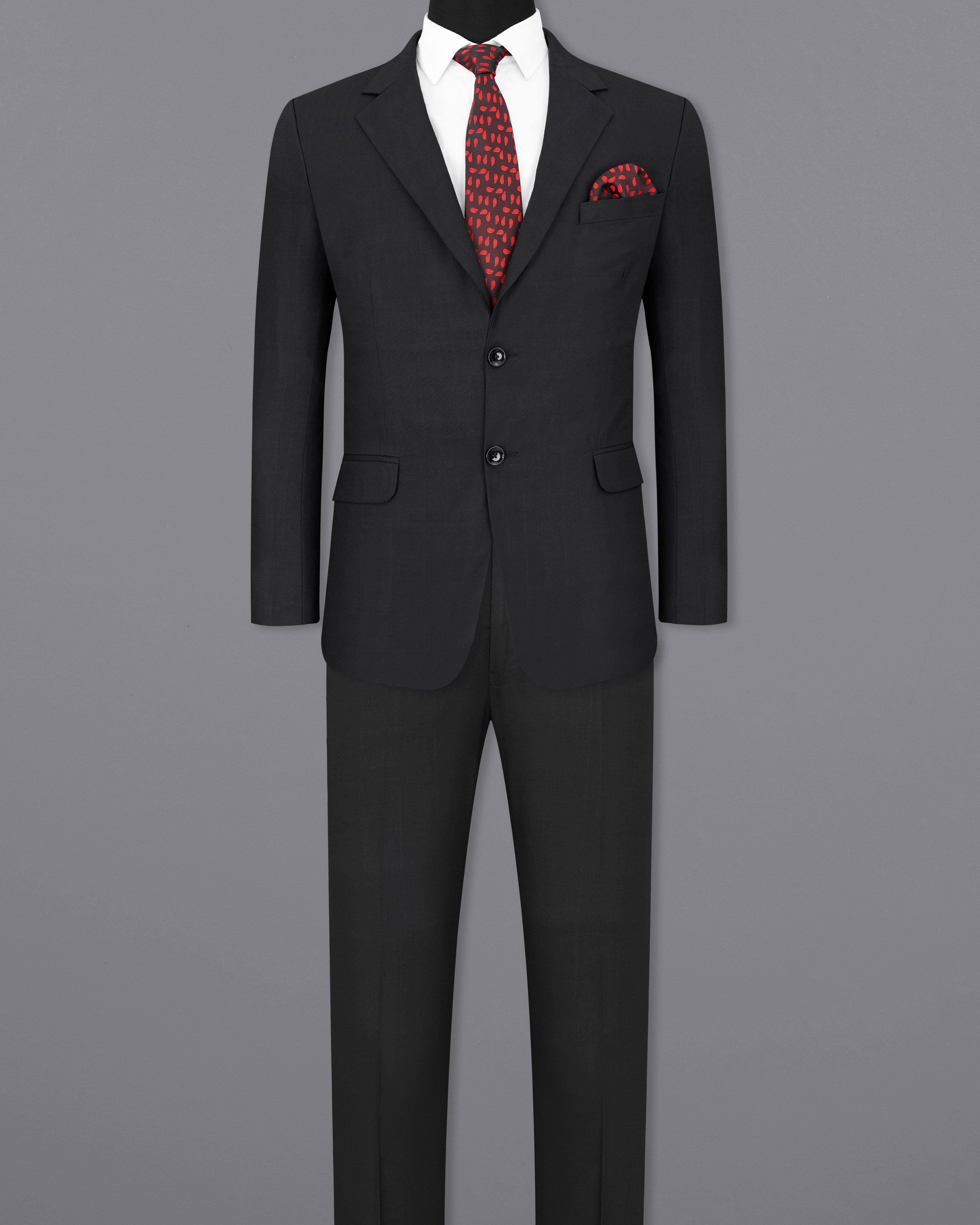 Shark Black Single Breasted Suit