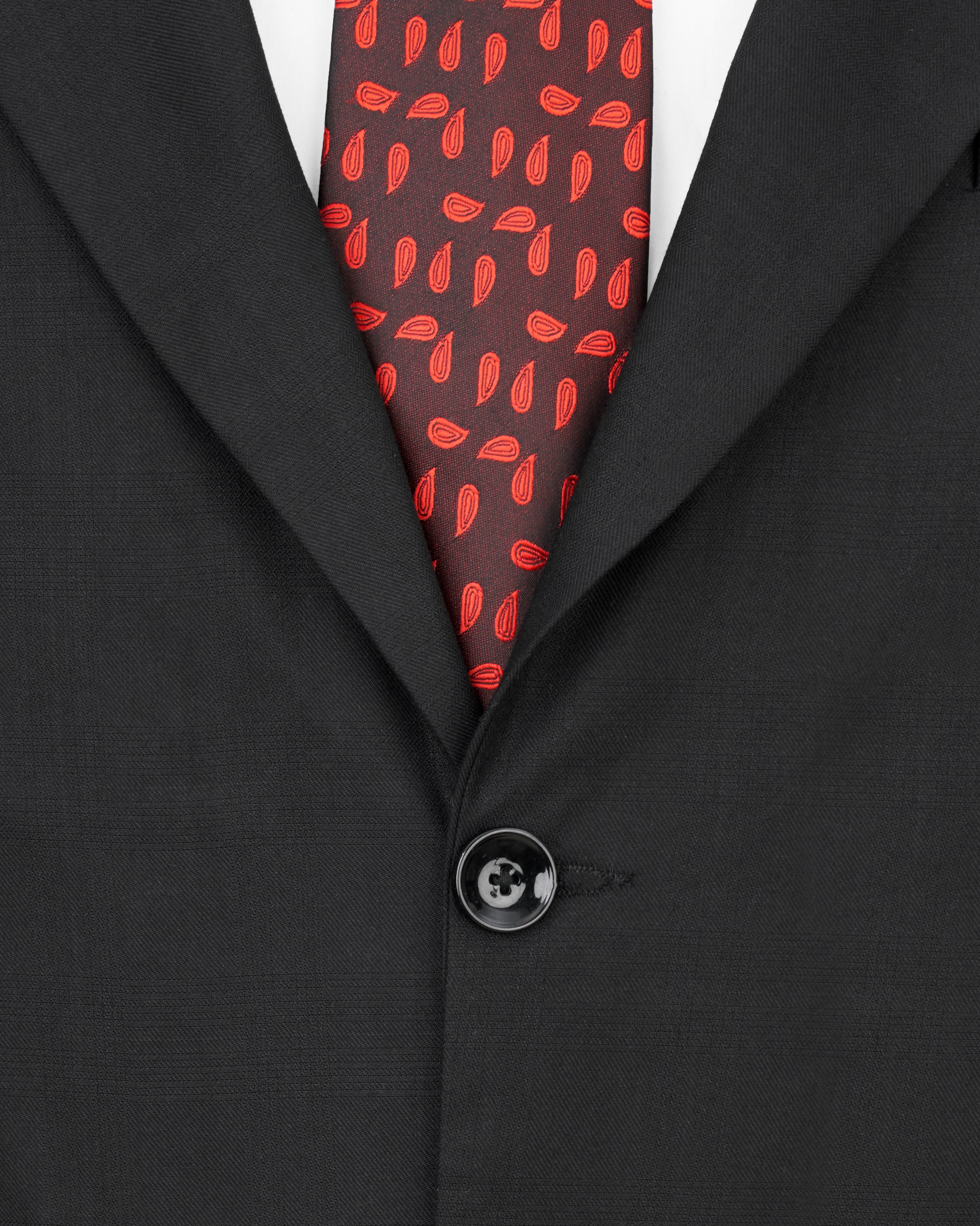 Shark Black Single Breasted Suit