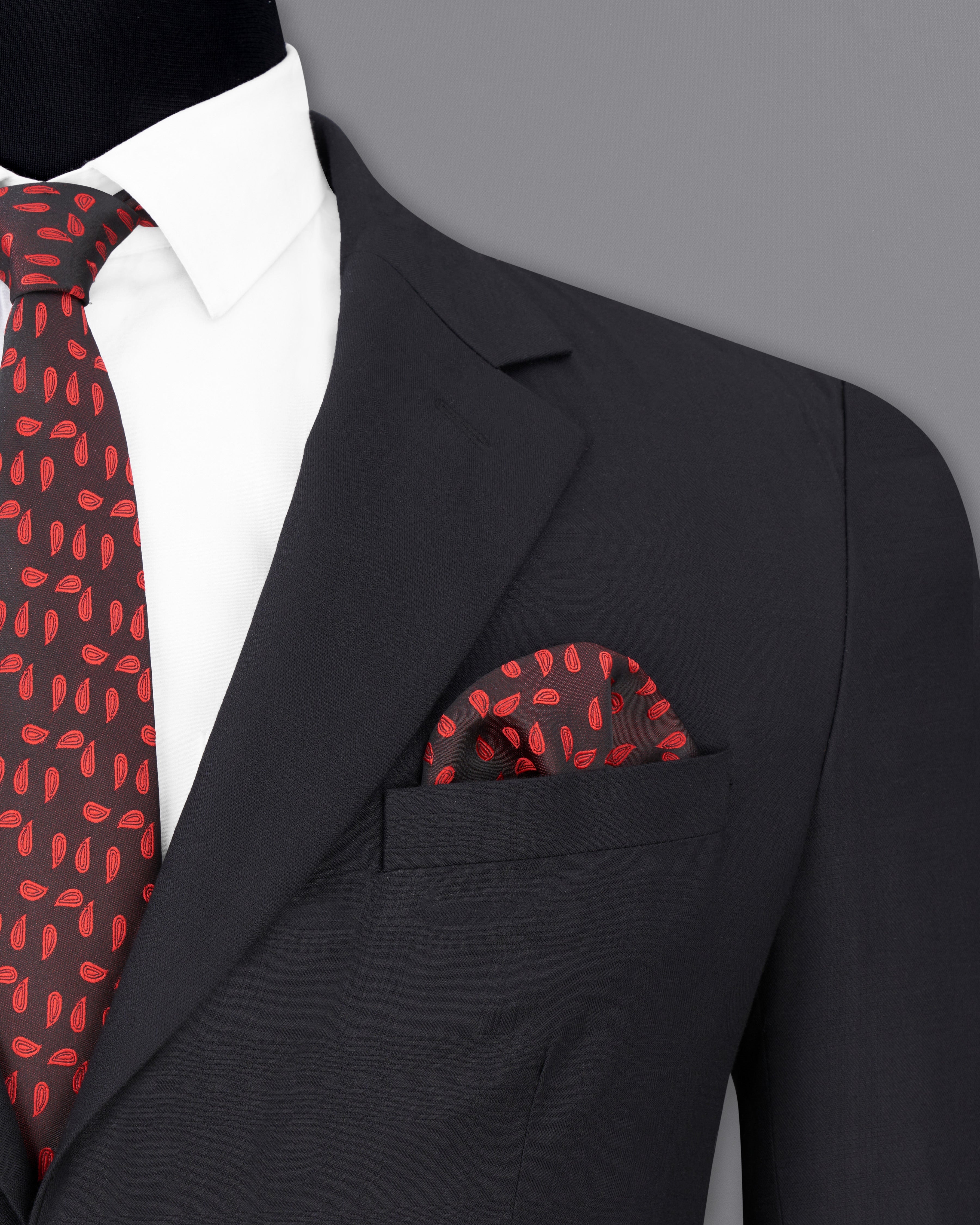 Shark Black Single Breasted Suit