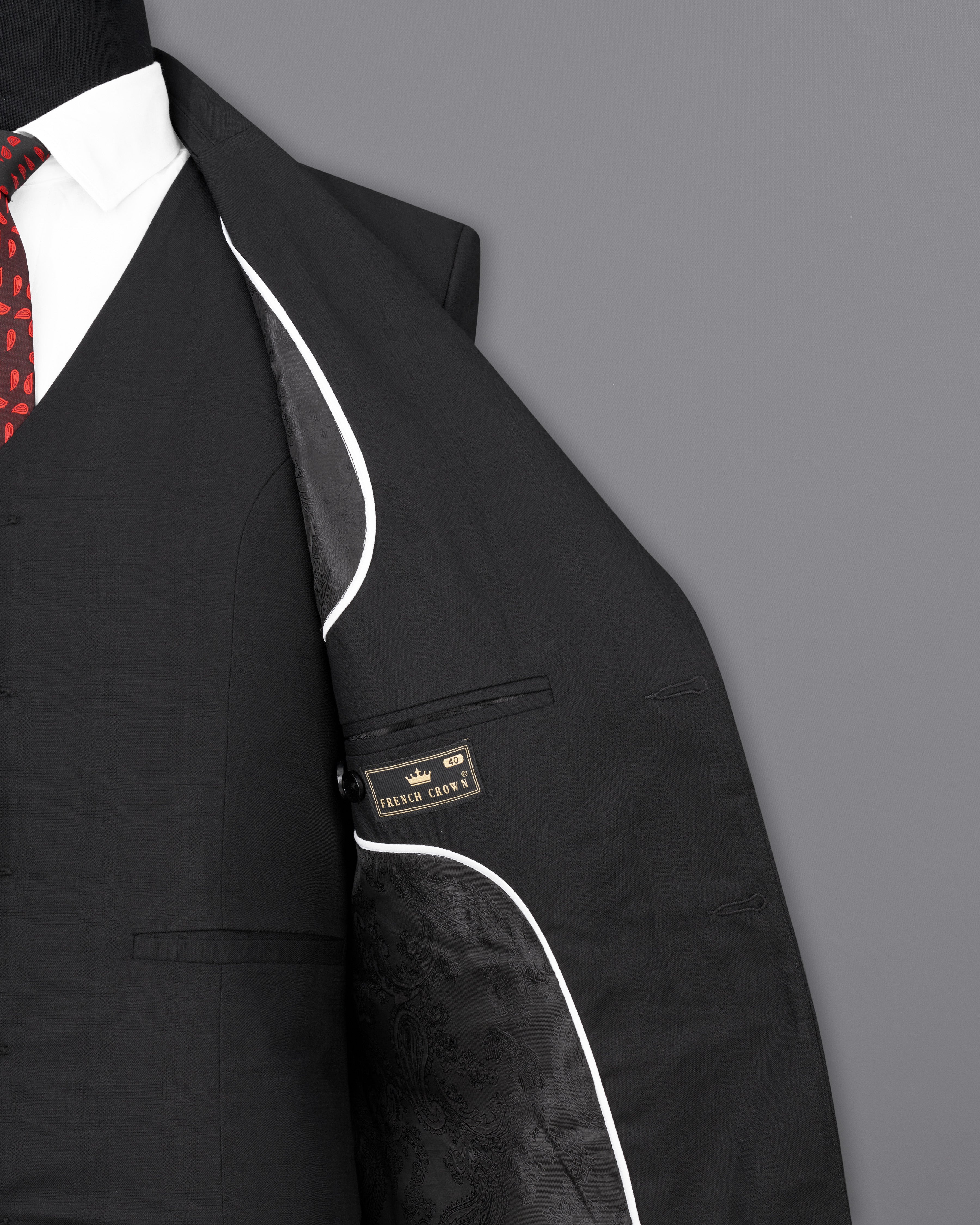 Shark Black Single Breasted Suit