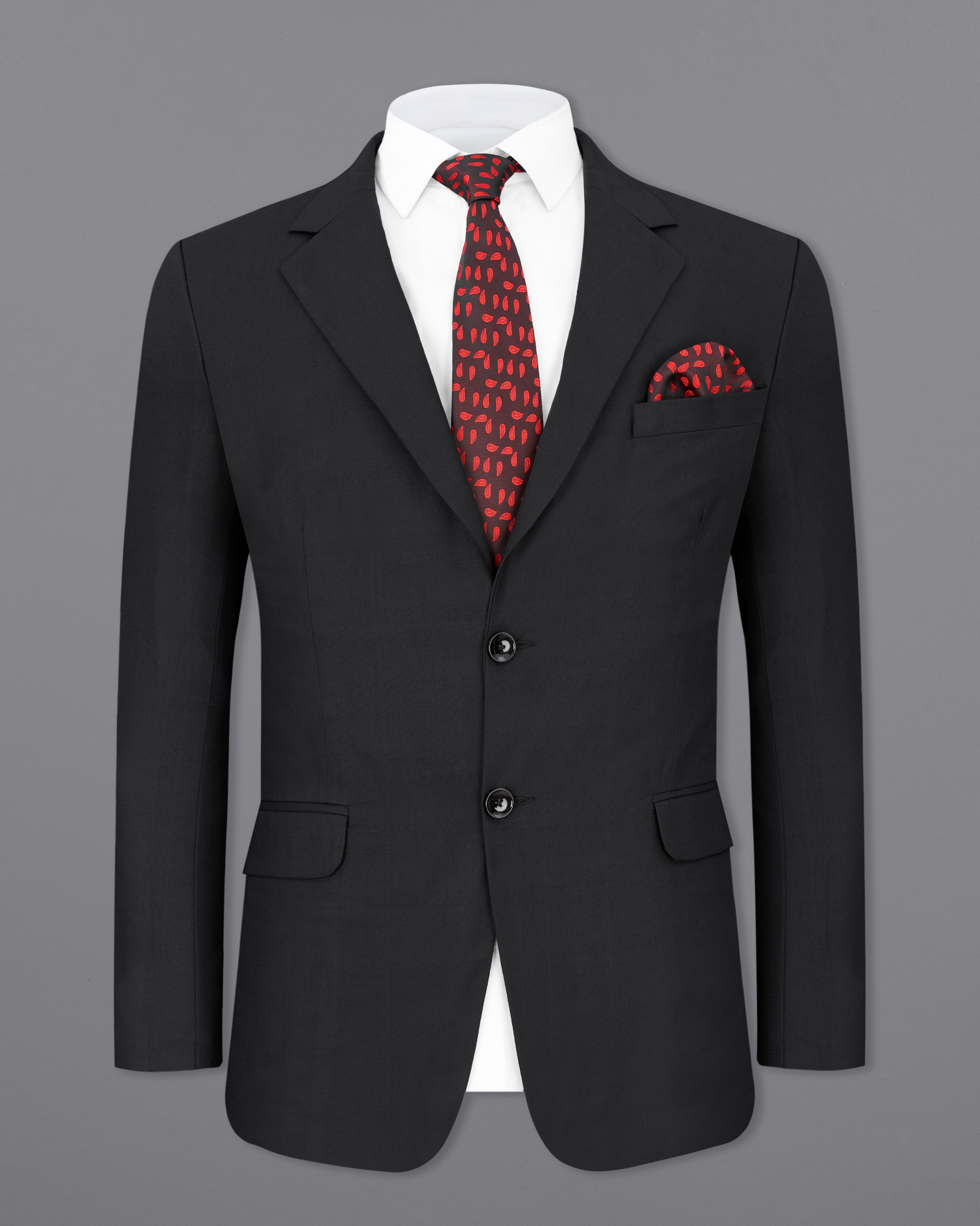 Shark Black Single Breasted Suit