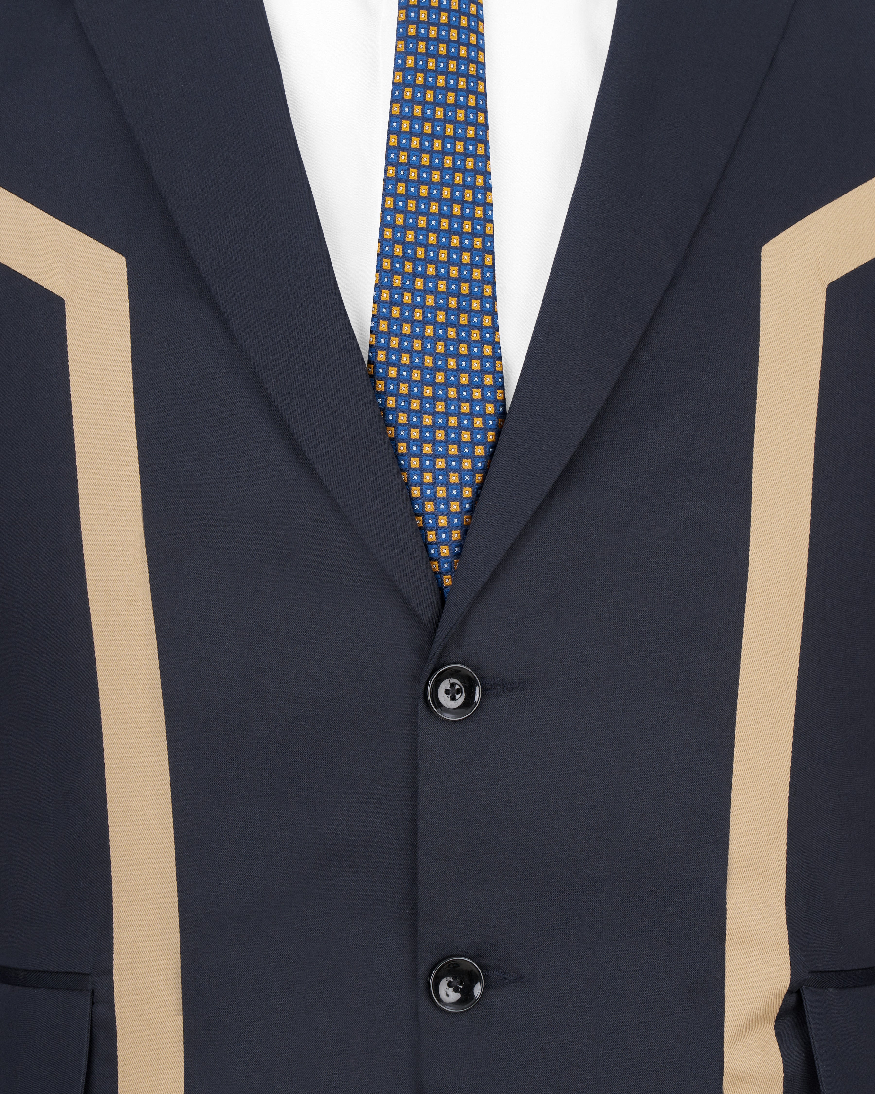 Thunder Navy Blue with Brown Patch Work Premium Cotton Designer Suit ST2509-SB-D229-36, ST2509-SB-D229-38, ST2509-SB-D229-40, ST2509-SB-D229-42, ST2509-SB-D229-44, ST2509-SB-D229-46, ST2509-SB-D229-48, ST2509-SB-D229-50, ST2509-SB-D229-52, ST2509-SB-D229-54, ST2509-SB-D229-56, ST2509-SB-D229-58, ST2509-SB-D229-60