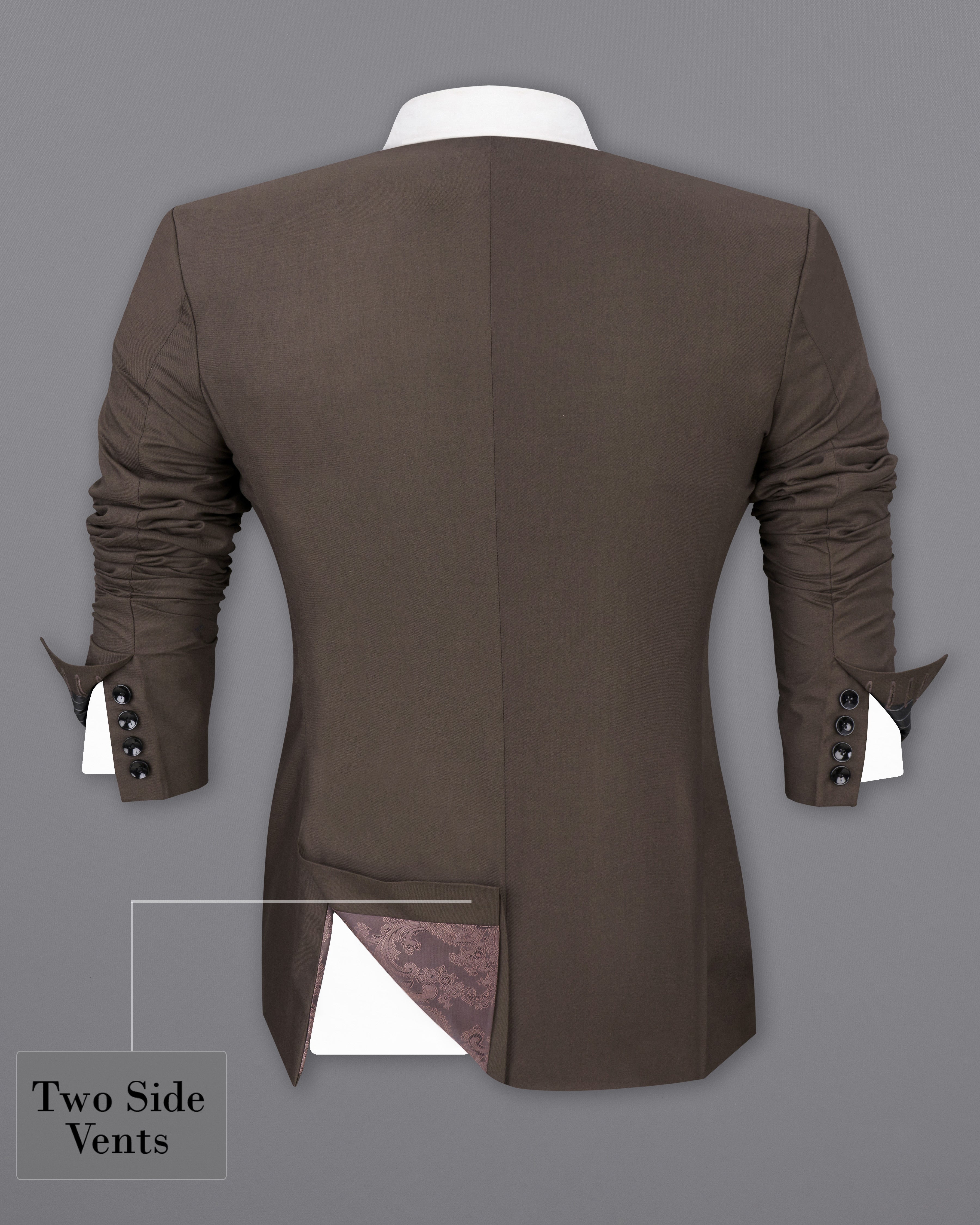 Fuscous Brown Single Breasted Designer Suit ST2535-SB-D85-36, ST2535-SB-D85-38, ST2535-SB-D85-40, ST2535-SB-D85-42, ST2535-SB-D85-44, ST2535-SB-D85-46, ST2535-SB-D85-48, ST2535-SB-D85-50, ST2535-SB-D85-53, ST2535-SB-D85-54, ST2535-SB-D85-56, ST2535-SB-D85-58, ST2535-SB-D85-60