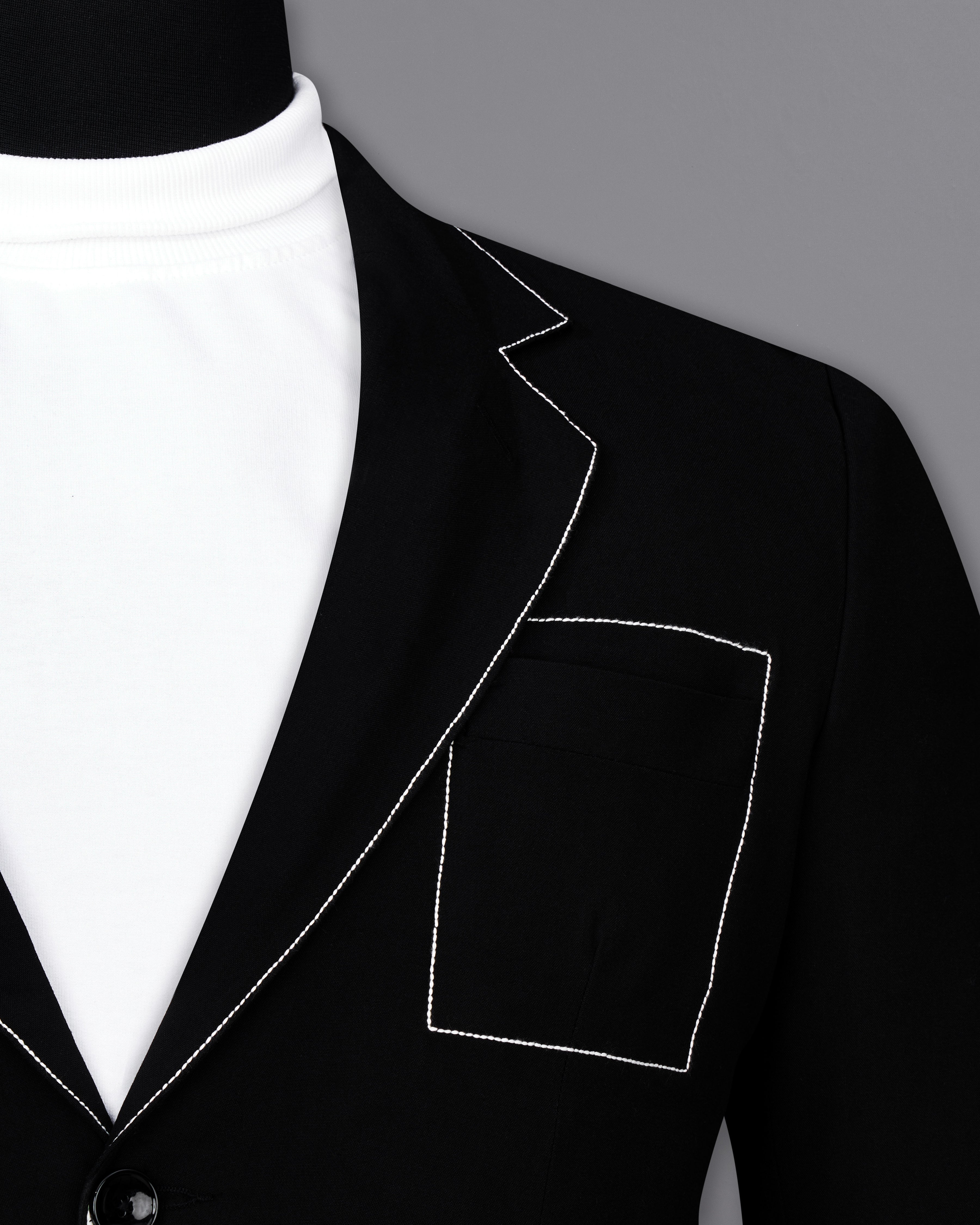 Jade Black with White Threadwork Designer Suit ST2560-SB-D250-36, ST2560-SB-D250-38, ST2560-SB-D250-40, ST2560-SB-D250-42, ST2560-SB-D250-44, ST2560-SB-D250-46, ST2560-SB-D250-48, ST2560-SB-D250-50, ST2560-SB-D250-56, ST2560-SB-D250-54, ST2560-SB-D250-56, ST2560-SB-D250-58, ST2560-SB-D250-60