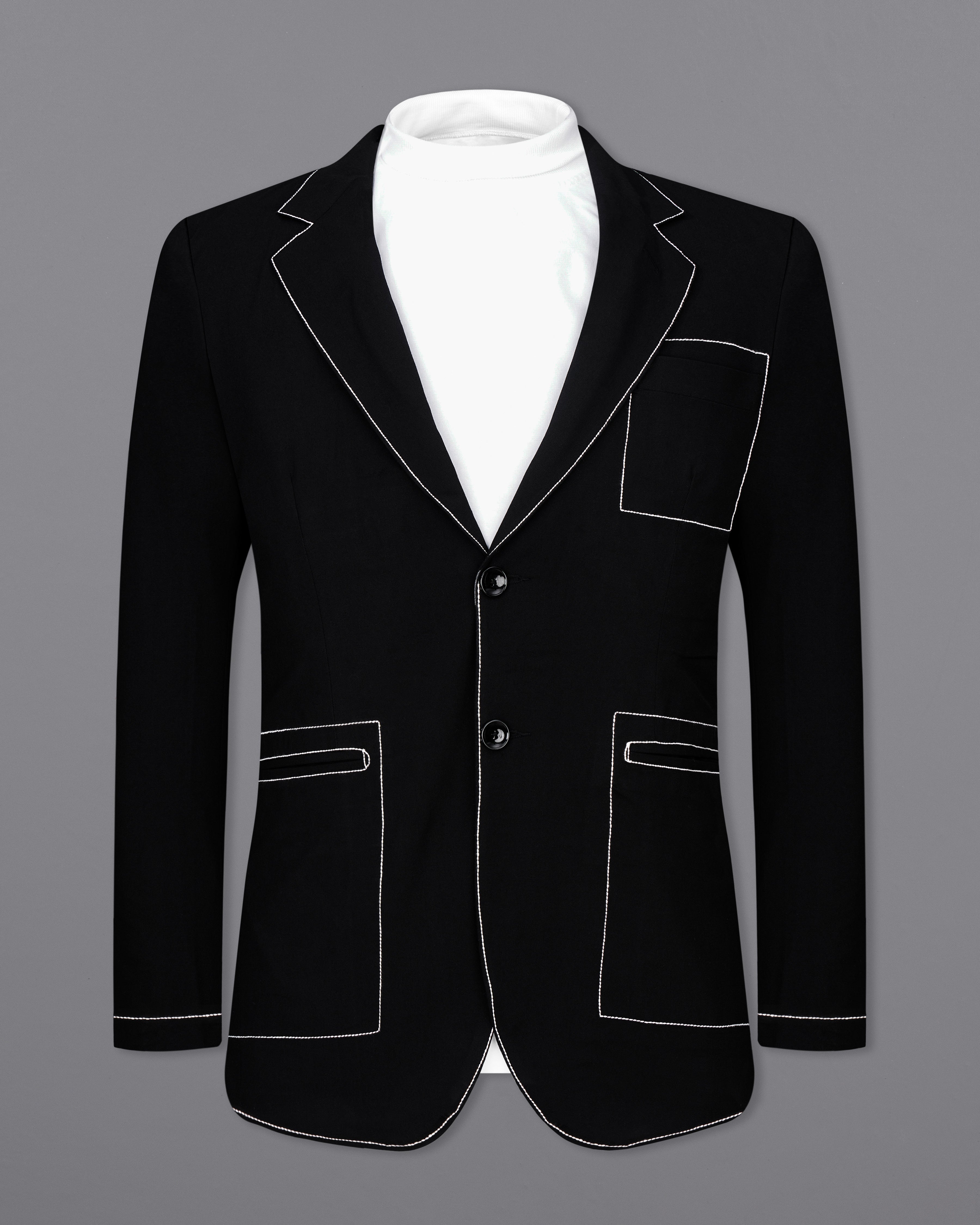 Jade Black with White Threadwork Designer Suit ST2560-SB-D250-36, ST2560-SB-D250-38, ST2560-SB-D250-40, ST2560-SB-D250-42, ST2560-SB-D250-44, ST2560-SB-D250-46, ST2560-SB-D250-48, ST2560-SB-D250-50, ST2560-SB-D250-56, ST2560-SB-D250-54, ST2560-SB-D250-56, ST2560-SB-D250-58, ST2560-SB-D250-60