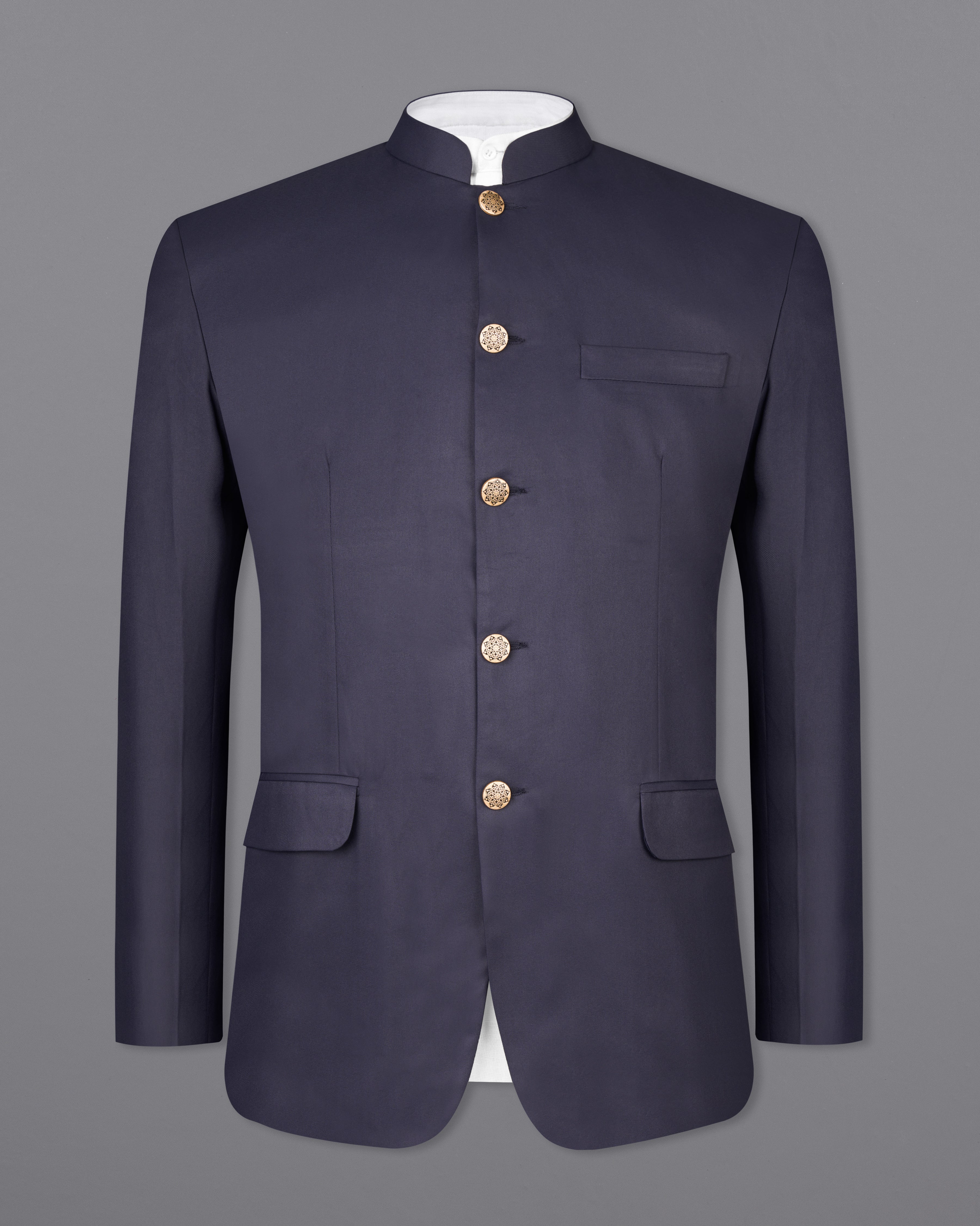 Gunmetal Blue Bandhgala Suit ST2563-BG-36,ST2563-BG-38,ST2563-BG-40,ST2563-BG-42,ST2563-BG-44,ST2563-BG-46,ST2563-BG-48,ST2563-BG-50,,ST2563-BG-52,ST2563-BG-54,ST2563-BG-56,ST2563-BG-58,ST2563-BG-60