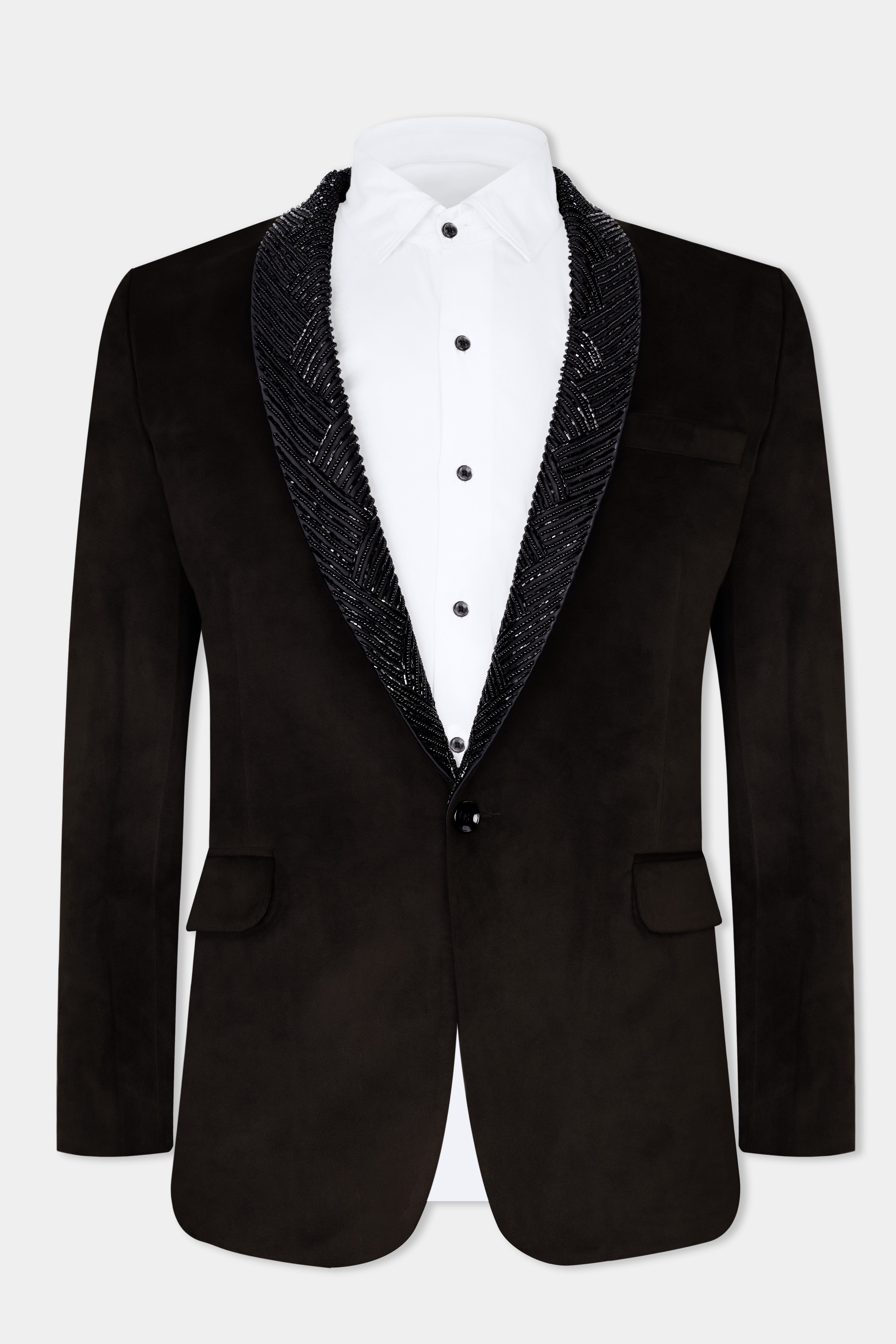 Coffee Bean Brown Tuxedo Designer Blazer BL2850-KWL-D113-36, BL2850-KWL-D113-38, BL2850-KWL-D113-40, BL2850-KWL-D113-42, BL2850-KWL-D113-44, BL2850-KWL-D113-46, BL2850-KWL-D113-48, BL2850-KWL-D113-50, BL2850-KWL-D113-52, BL2850-KWL-D113-54, BL2850-KWL-D113-56, BL2850-KWL-D113-58, BL2850-KWL-D113-60