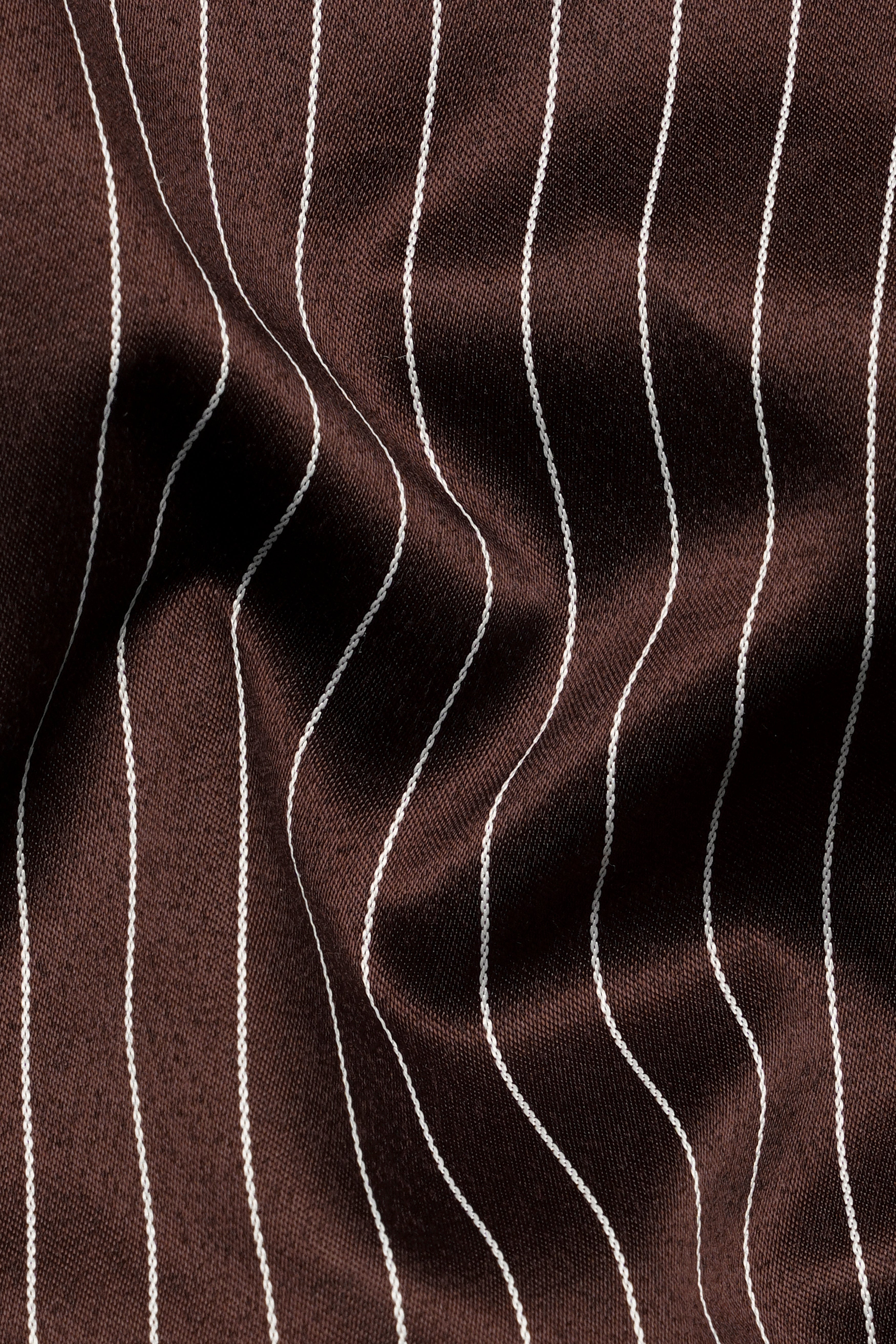 Cork Brown and White Striped Wool Rich Suit