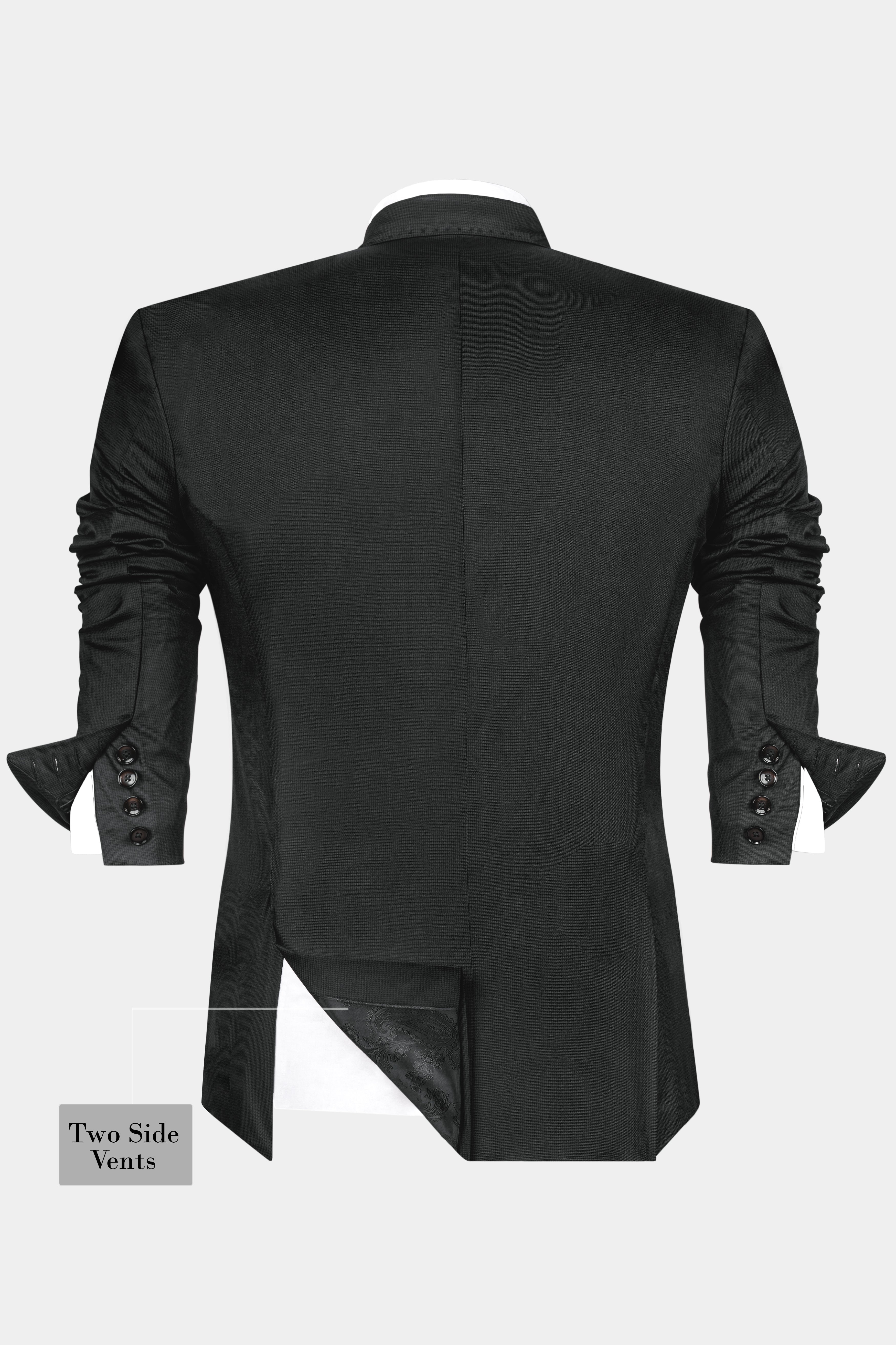 Vulcan Black Wool Rich Double Breasted Suit